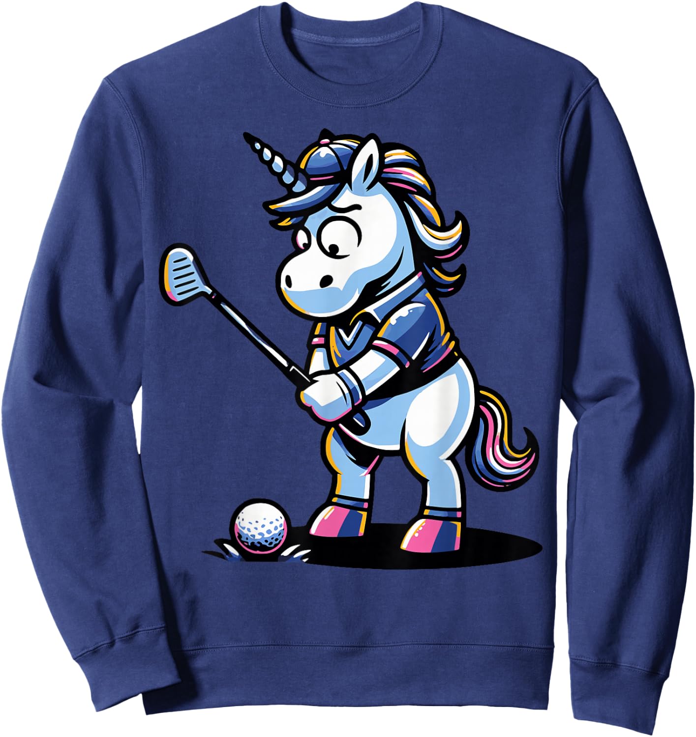 Golfer Unicorn Golfing Unicorns Unicorn Golf Sweatshirt - Sweatshirt | Navy