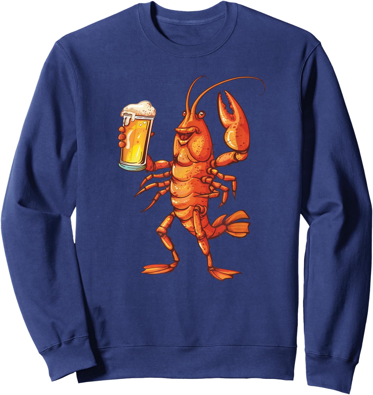 Crawfish Drinking Beer Lover Cajun Food Crawfish And Beer Sweatshirt - Sweatshirt | Navy