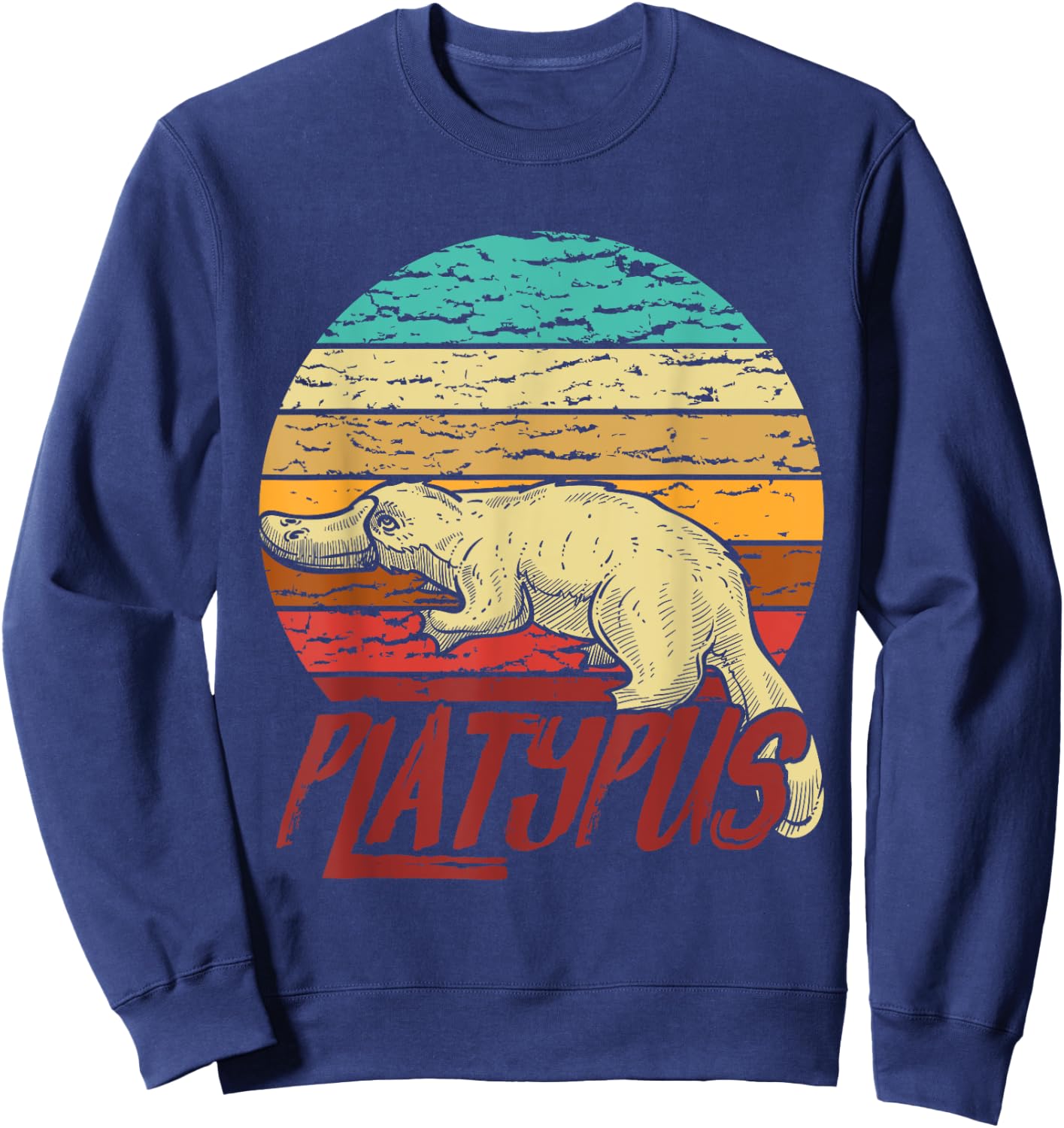 Duck Billed Men Boys Kids Australia Sunset Platypus Sweatshirt - Sweatshirt | Navy