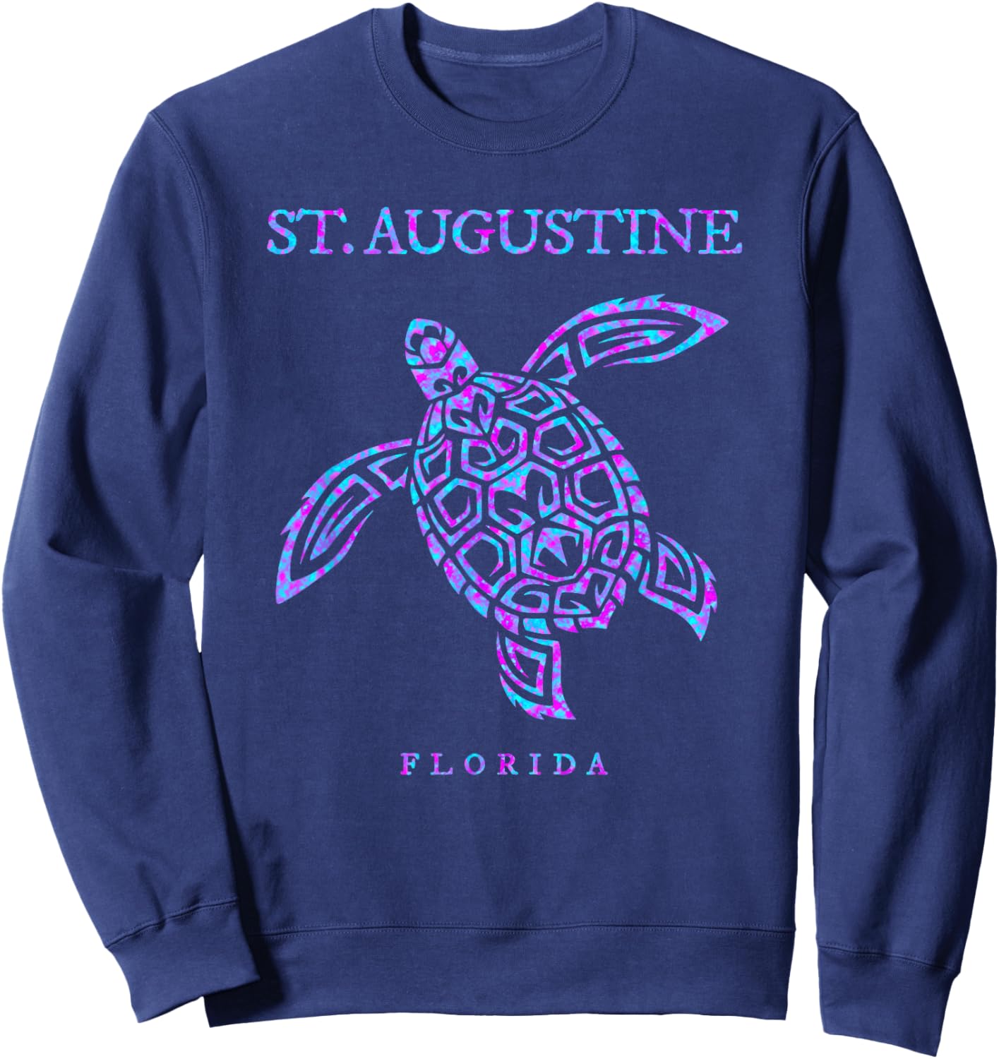 St. Augustine Florida Sea Turtle Beach Vacation Souvenir Sweatshirt - Sweatshirt | Navy