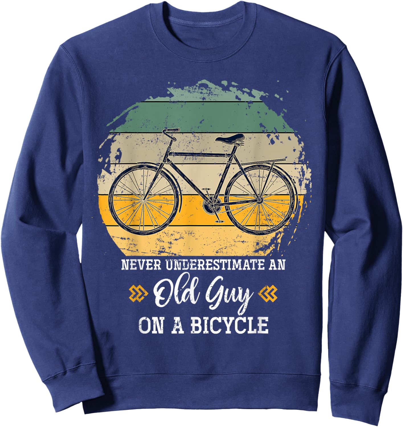 Retired Old Men Biker Cycling Retirement Gift Biking Bicycle Sweatshirt - Sweatshirt | Navy