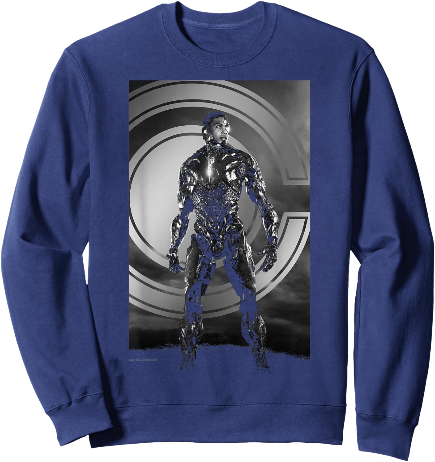 DC Comics Justice League Snyder Cut Cyborg Poster Sweatshirt - Sweatshirt | Navy