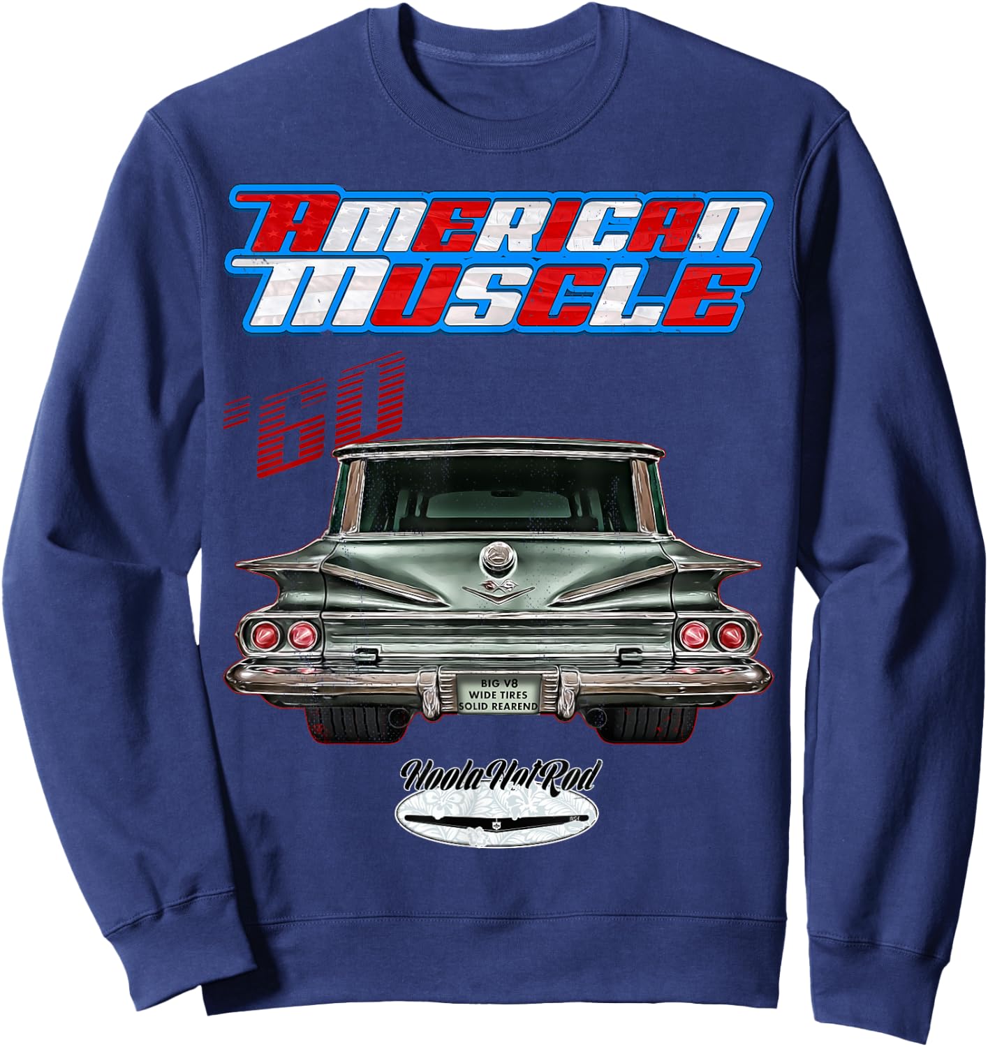1960 Impala,Belair,Parkwood,Rockabilly,rusty,distressed,deco Sweatshirt - Sweatshirt | Navy