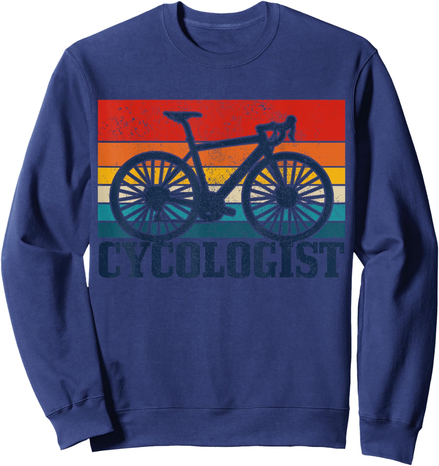 Road Bike Vintage Cycologist Funny Road Cyclist Gift Sweatshirt - Sweatshirt | Navy