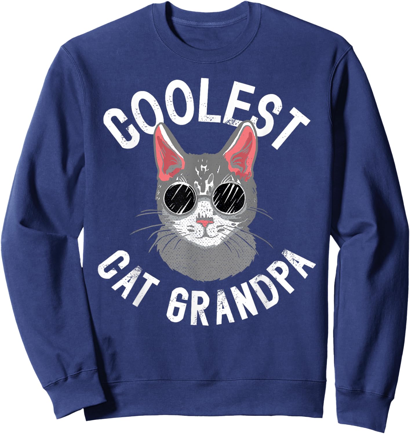 Coolest Cat Grandpa Cat Lover Grandpa Cat Grandfather Sweatshirt - Sweatshirt | Navy