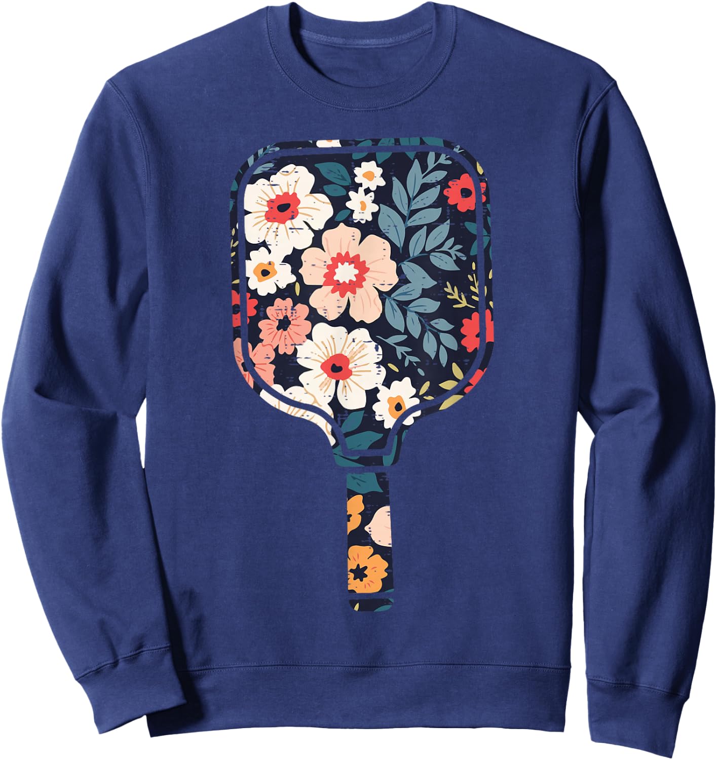 Pickle Ball Paddle Flowers Pickleball Racket Women Girls Kid Sweatshirt - Sweatshirt | Navy