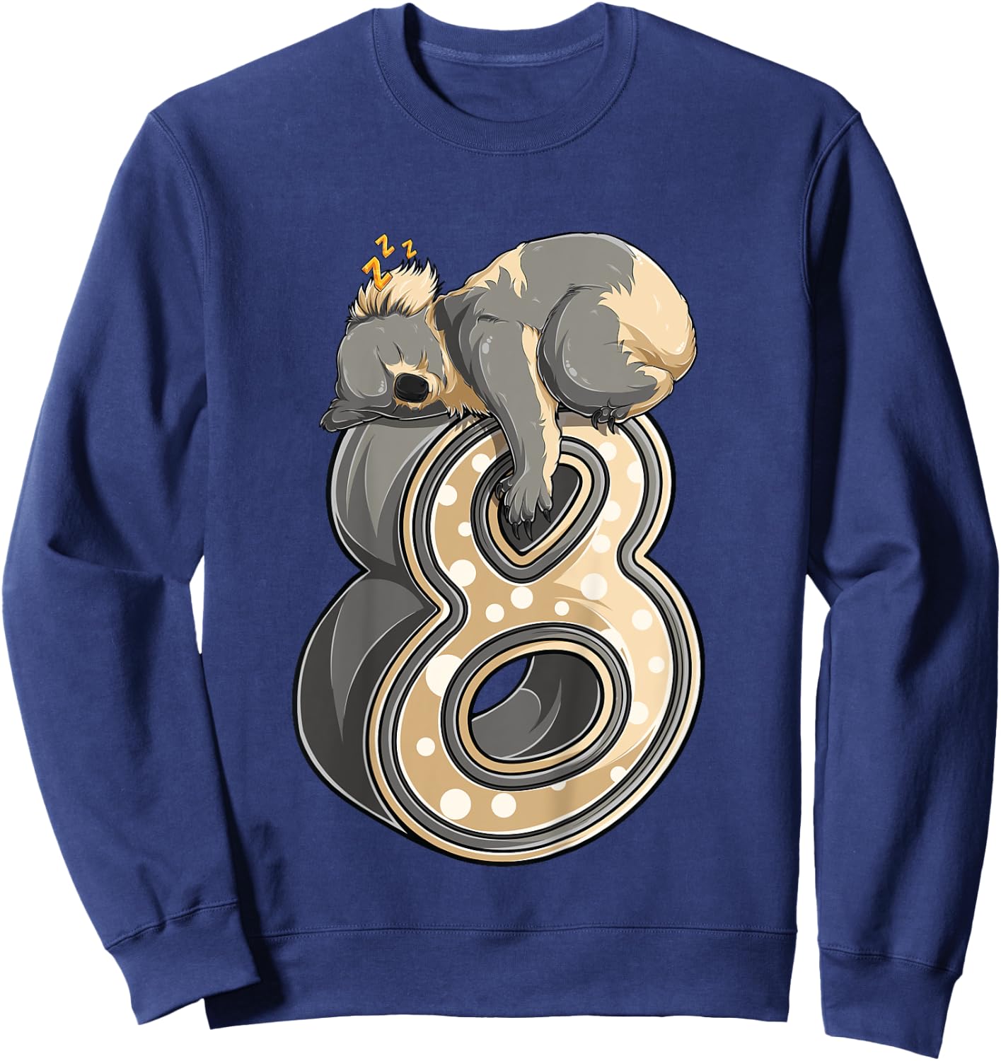 Kids 8 Year Old Koala 8th Birthday Party Animal Koala Lover Sweatshirt - Sweatshirt | Navy