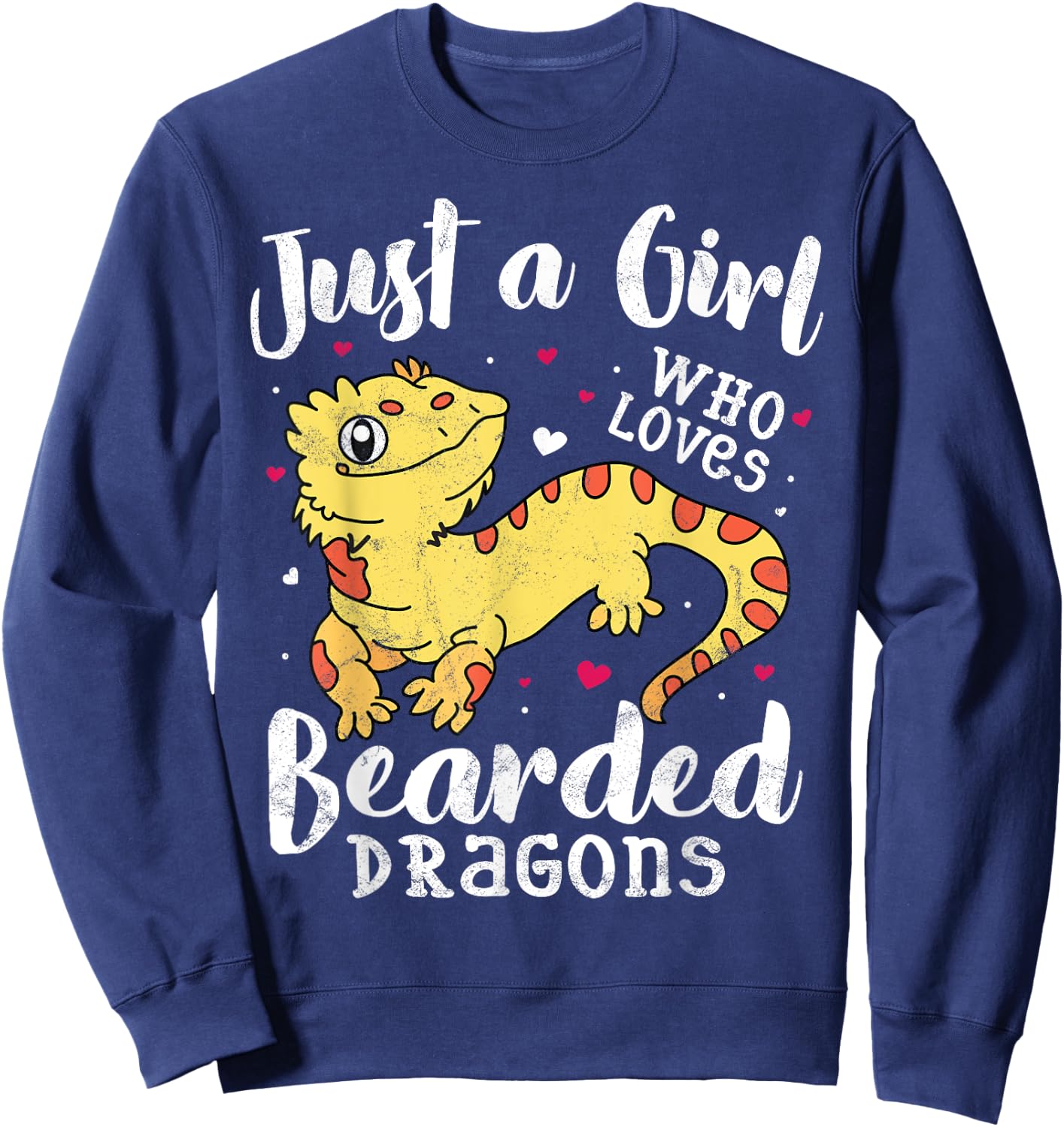 Just a girl, the bearded dragon women's children's mum Sweatshirt - Sweatshirt | Navy