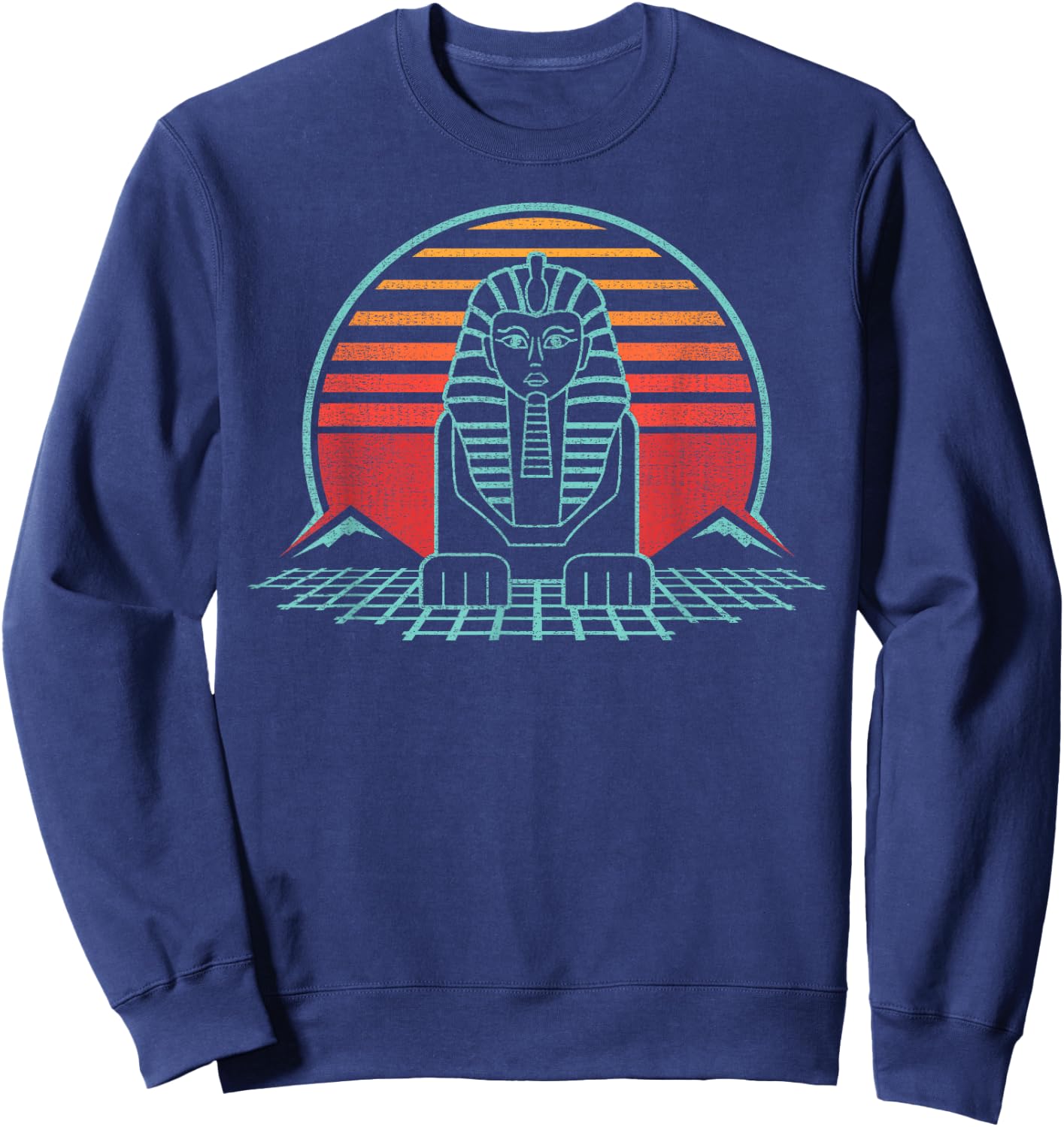 Sphinx Animal Pharaoh God Retro Archaeology 80s Style Gift Sweatshirt - Sweatshirt | Navy