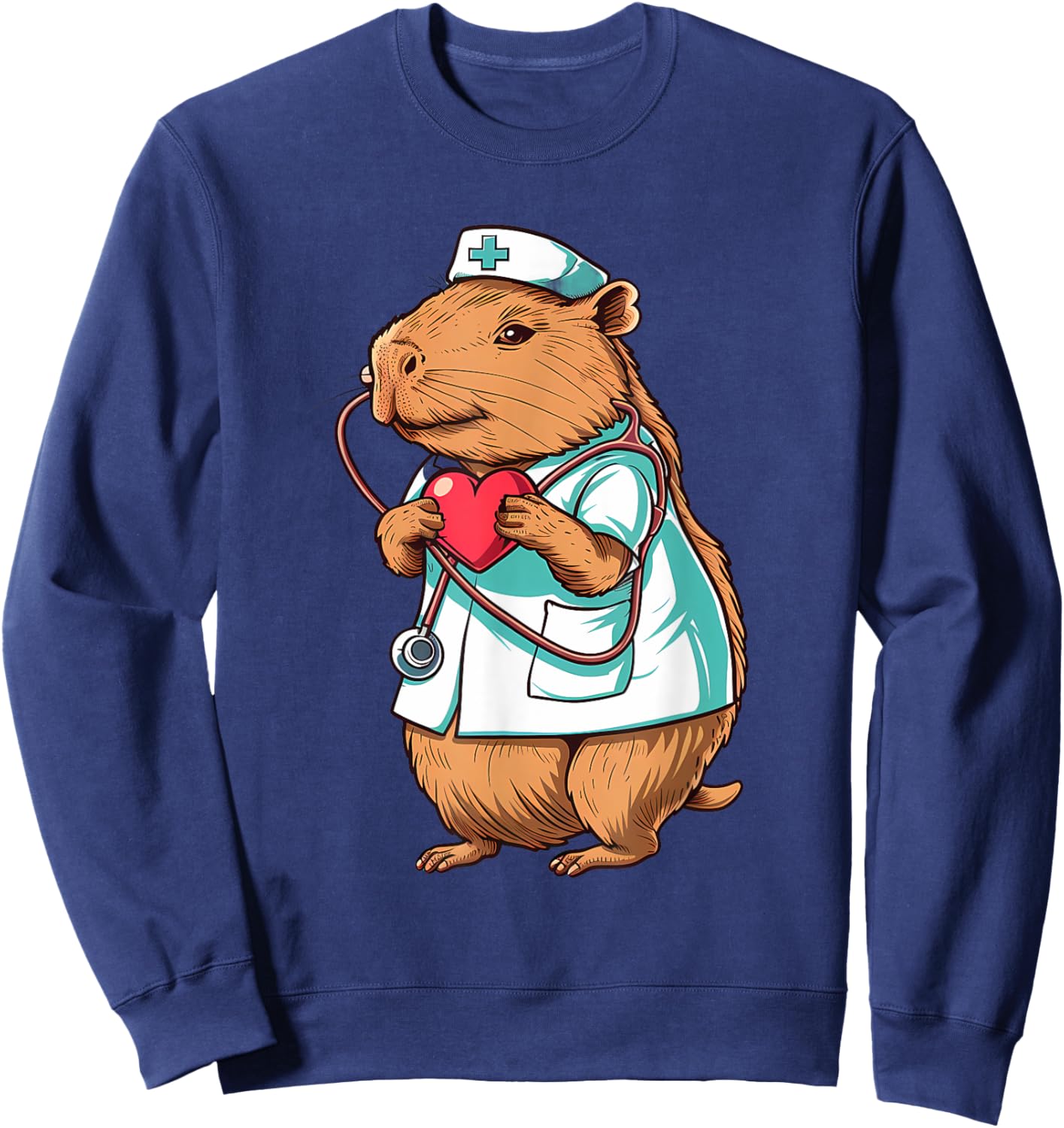 Doctor Capybara Lover Capybara Nurse Healthcare Nursing Sweatshirt - Sweatshirt | Navy