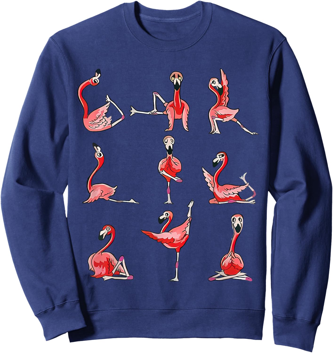 Women Flamingo Do Yoga Pose Meditation Men Women Sweatshirt - Sweatshirt | Navy
