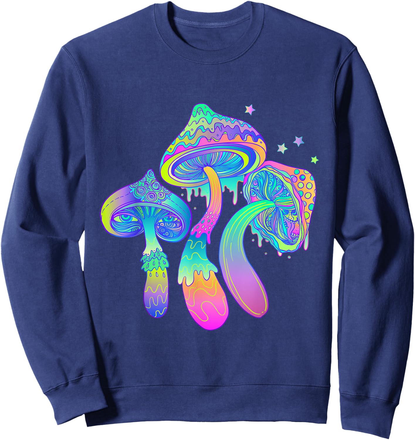 Psychedelic Mushroom Rainbow Mushroom Colourful Trippy Rave Sweatshirt - Sweatshirt | Navy