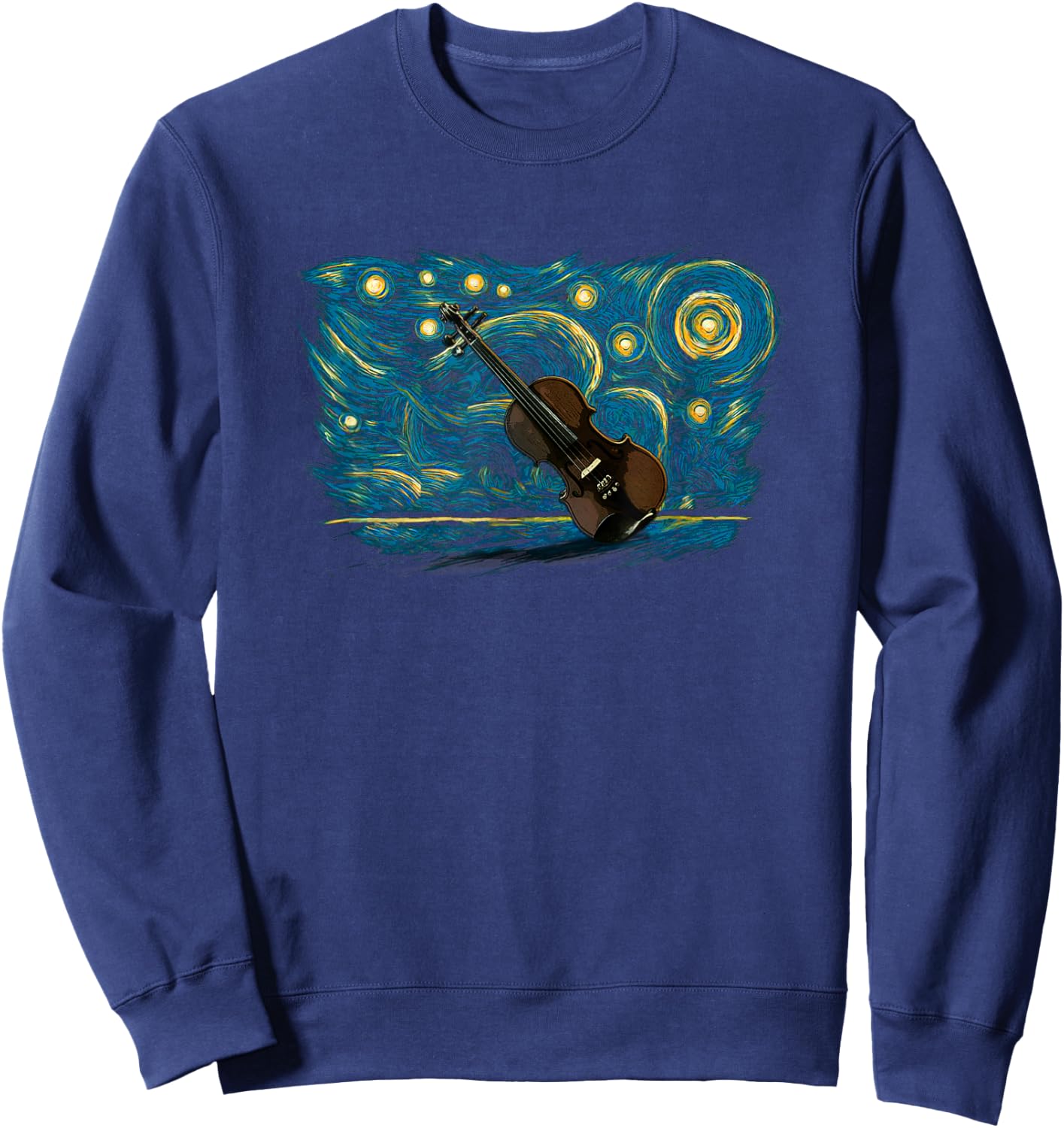 Retro Vintage Style Fiddle Sweatshirt - Sweatshirt | Navy