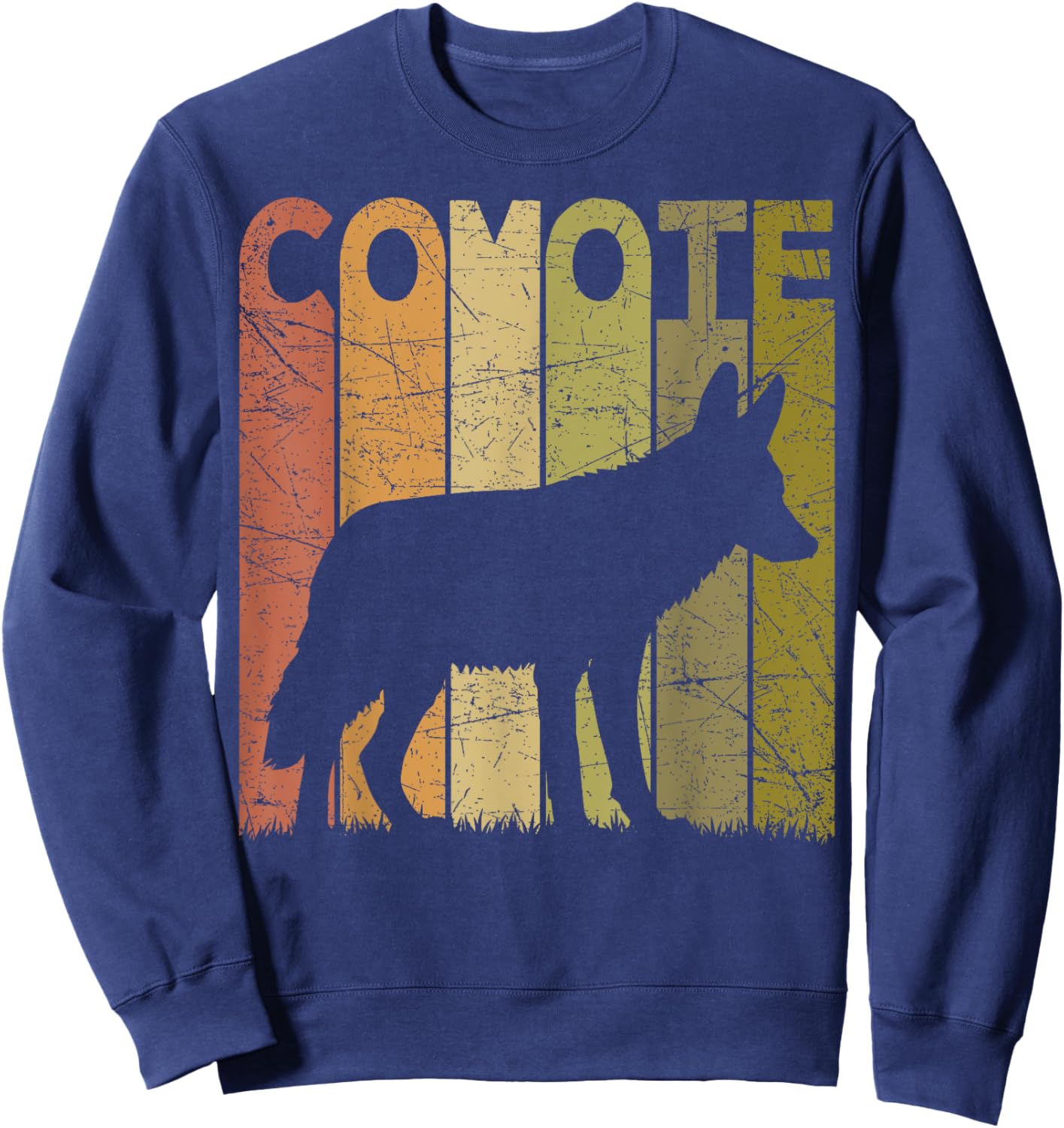 Coyote Vintage Wild Animal Retro Coyote Hunter Sweatshirt - Sweatshirt | Navy