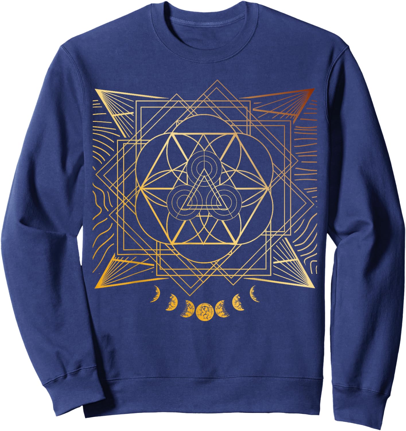 Sacred Geometry for a Spiritual Zen Gothic Mandala Sweatshirt - Sweatshirt | Navy