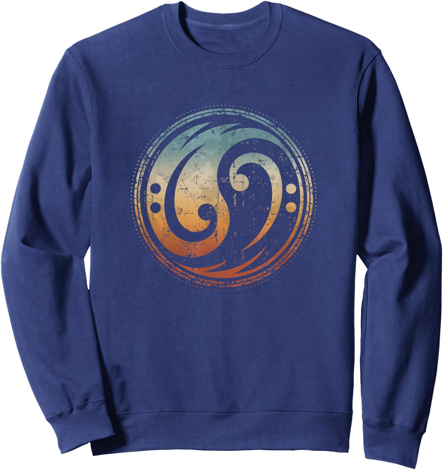 Bass Guitar Clef Yin Yang Vintage for Bassist & Bass Player Sweatshirt - Sweatshirt | Navy