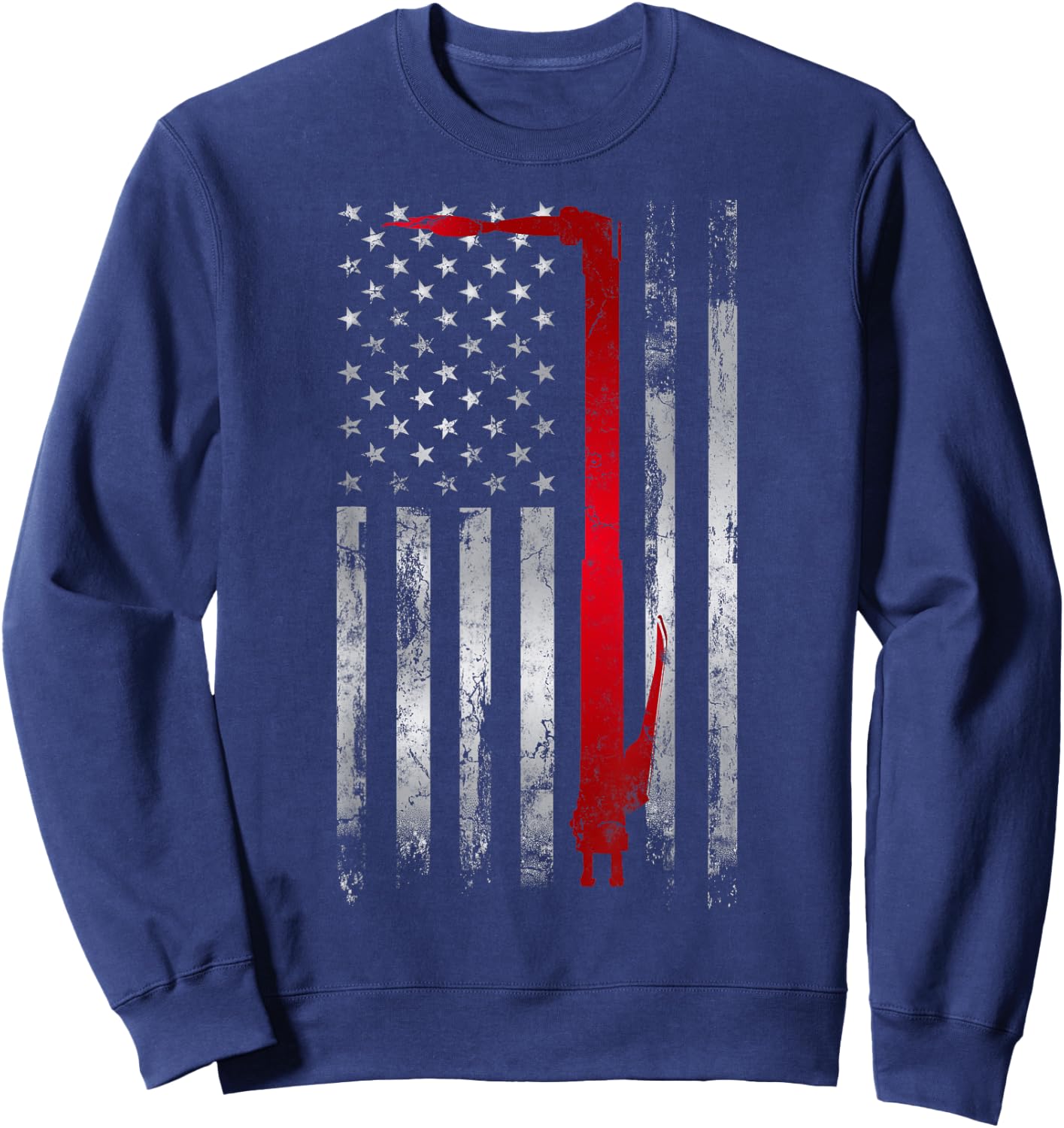 Welder Patriotic USA American Flag Welding Sweatshirt - Sweatshirt | Navy