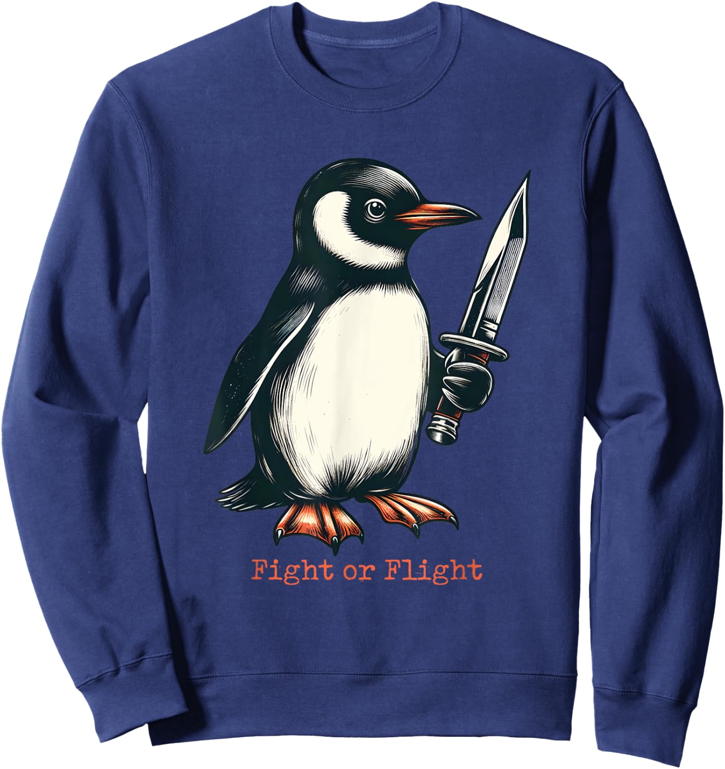 Fight or Flight Penguin Sweatshirt - Sweatshirt | Navy