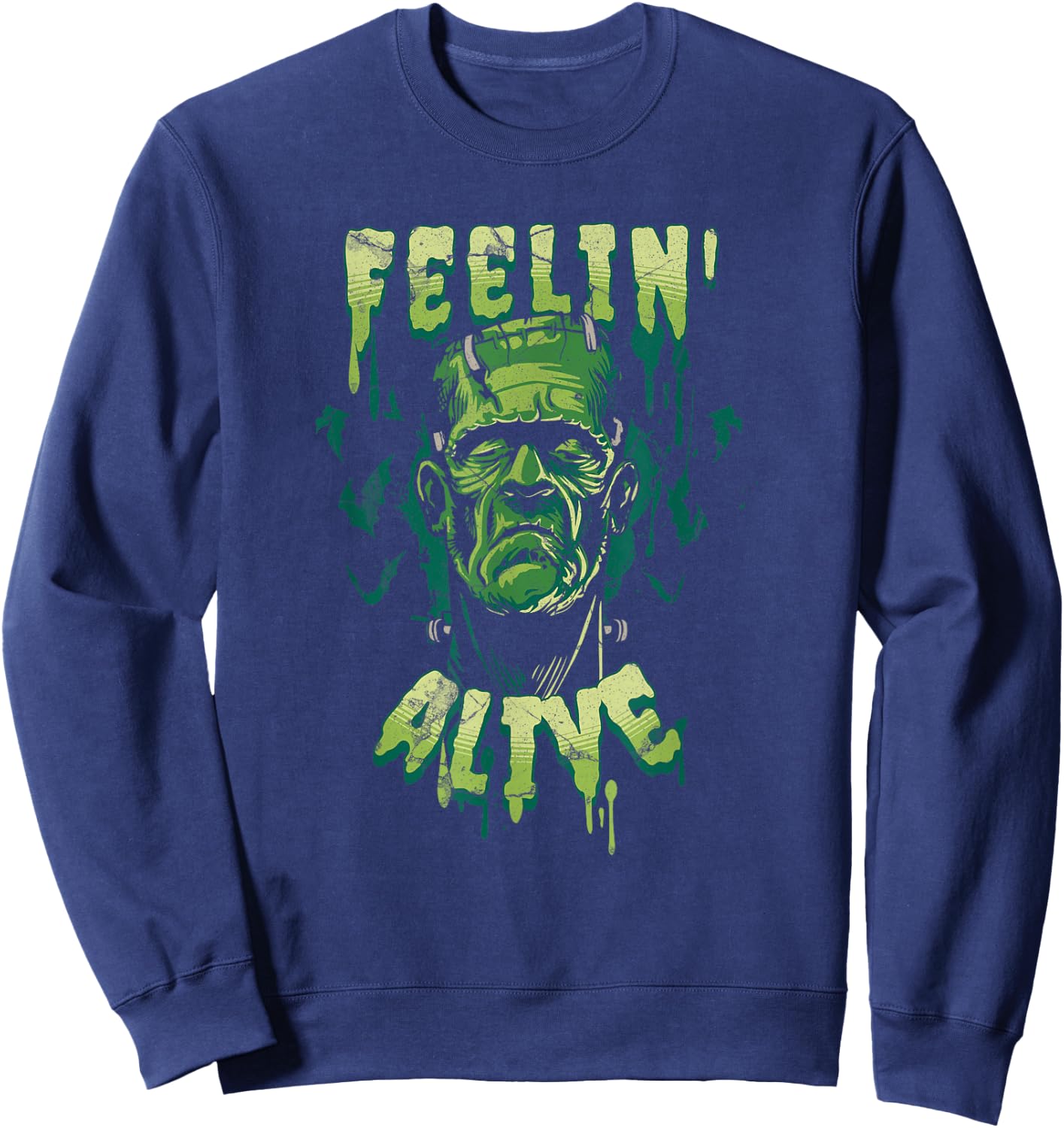 Frankenstein Monster Halloween Classic Horror Flick Costume Sweatshirt - Sweatshirt | Navy