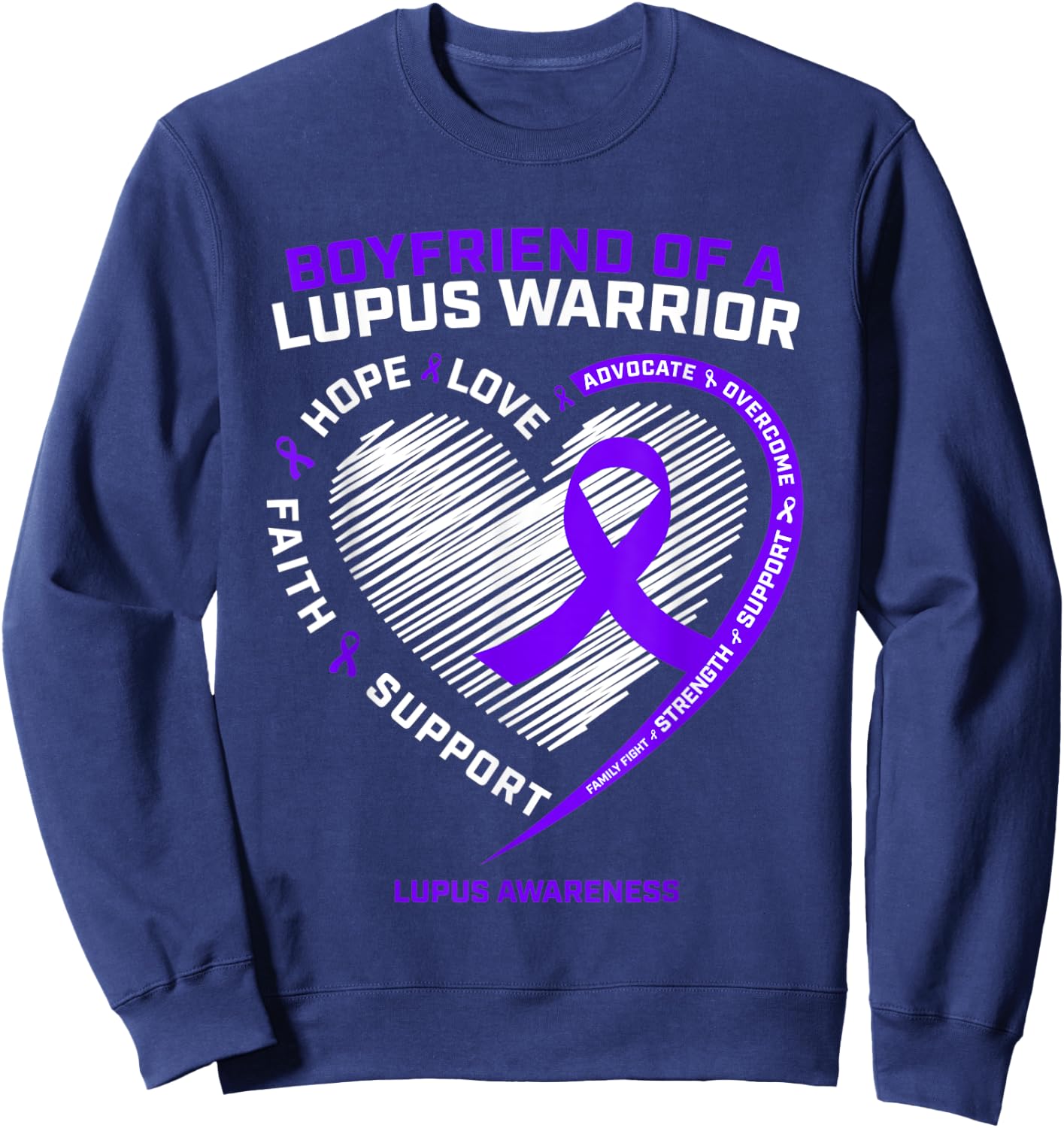 Boyfriend Girlfriend Warrior Gifts Products Lupus Awareness Sweatshirt - Sweatshirt | Navy