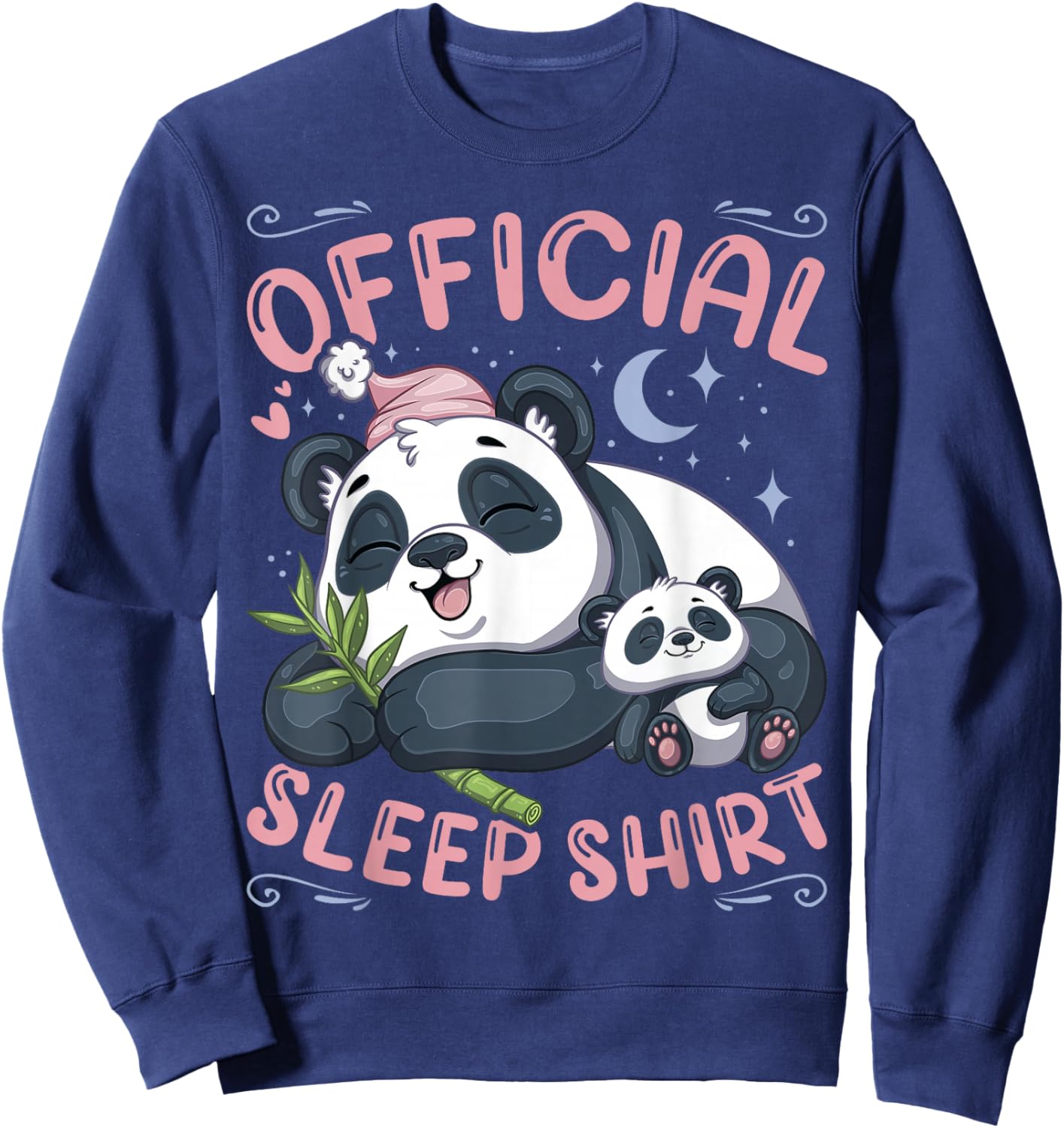 Official Sleep Shirt, Panda Bear with Puppy Sweatshirt - Sweatshirt | Navy