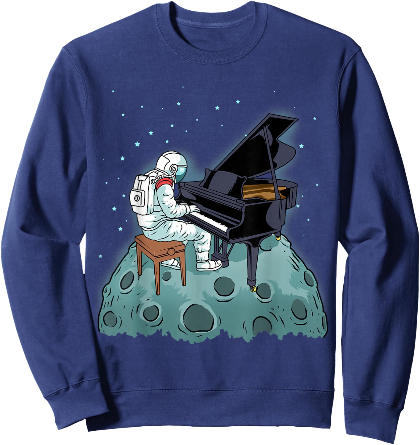 Grand Piano Kids Pianist Gift Astronaut Music Piano Sweatshirt - Sweatshirt | Navy