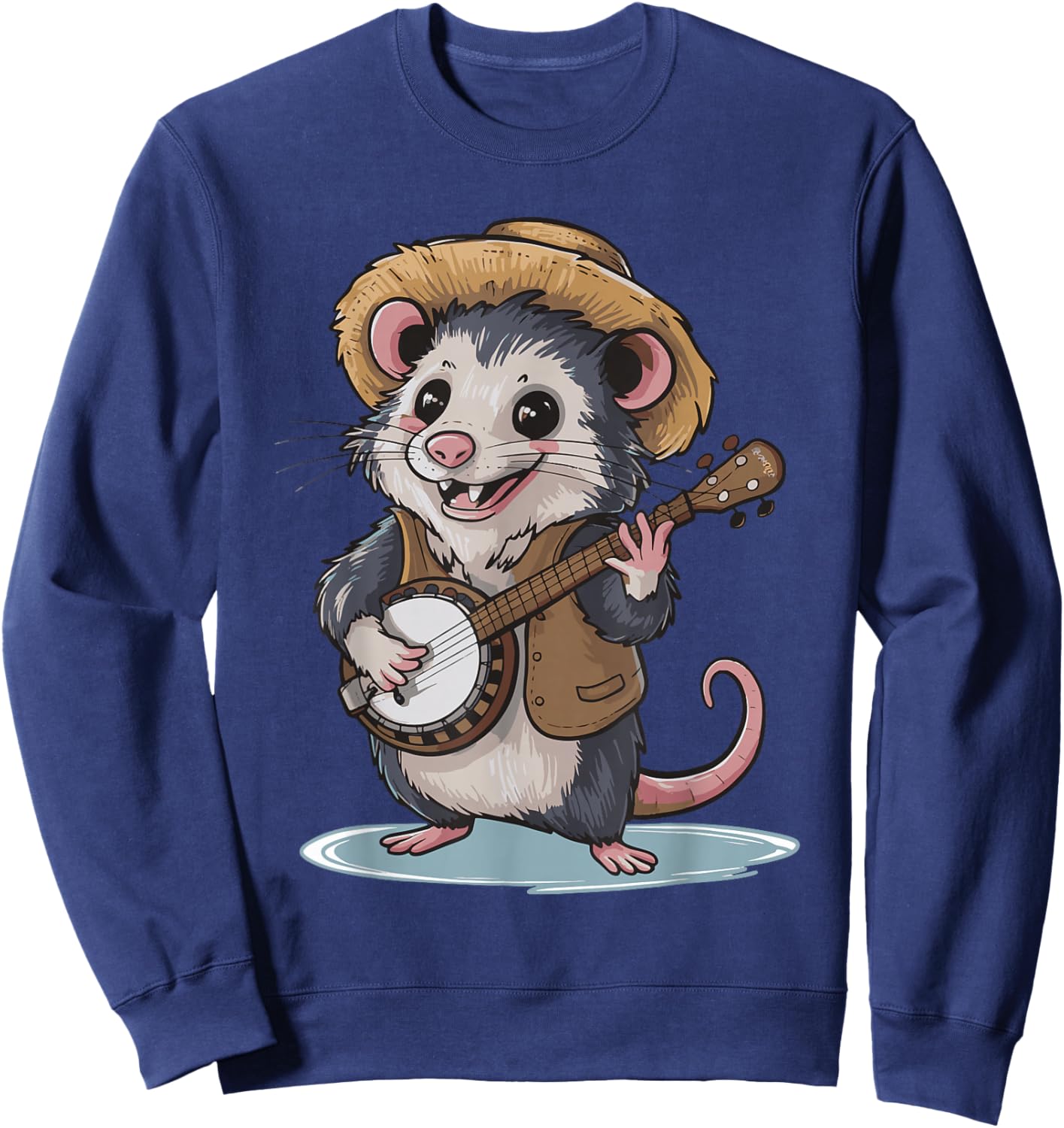 Opossum Playing Banjo Sweatshirt - Sweatshirt | Navy