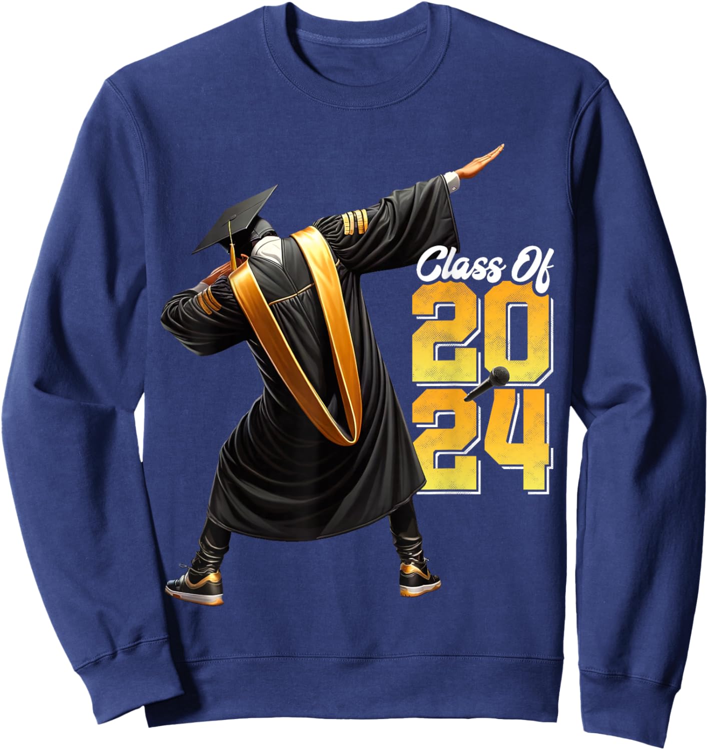 Dabbing Graduation Class Of 2024 Gift Men Funny Graduation Sweatshirt - Sweatshirt | Navy