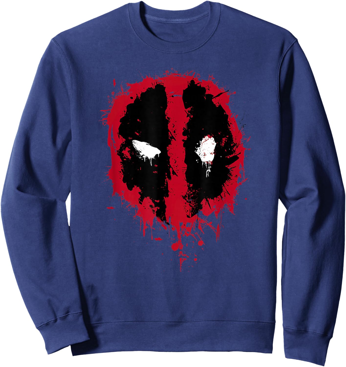 Marvel Deadpool Simple Paint Splatter Logo Sweatshirt - Sweatshirt | Navy