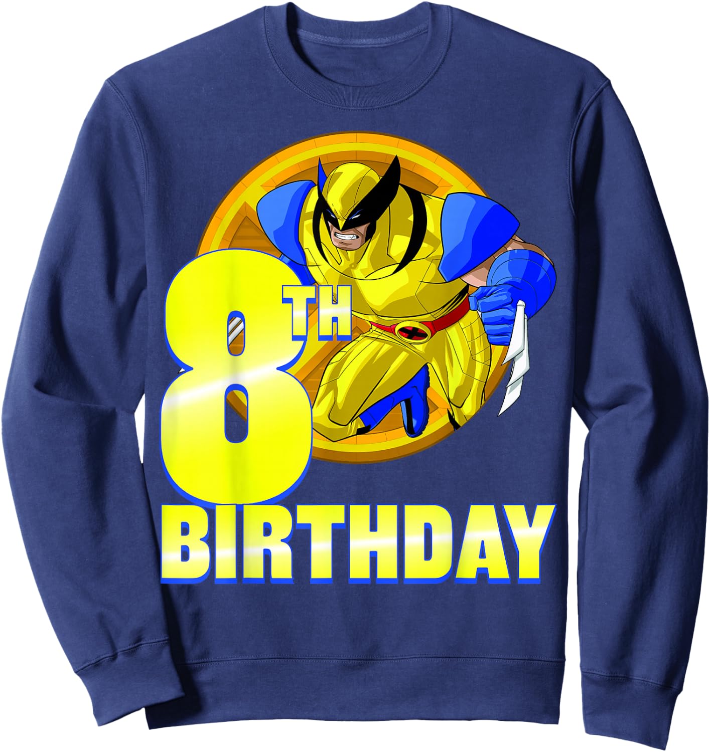 Marvel X-Men Wolverine 8th Birthday Badge Sweatshirt - Sweatshirt | Navy