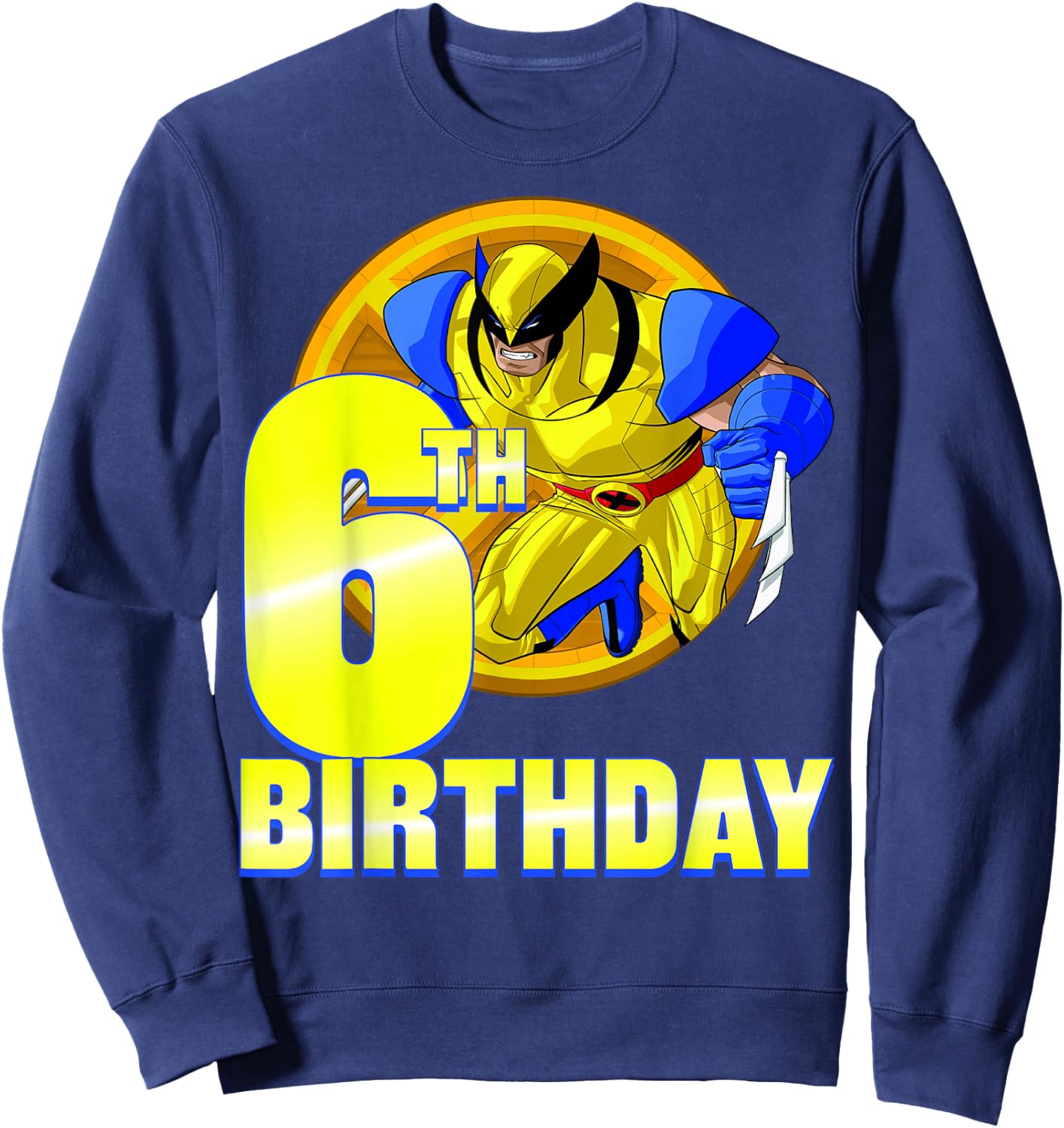 Marvel X-Men Wolverine 6th Birthday Badge Sweatshirt - Sweatshirt | Navy