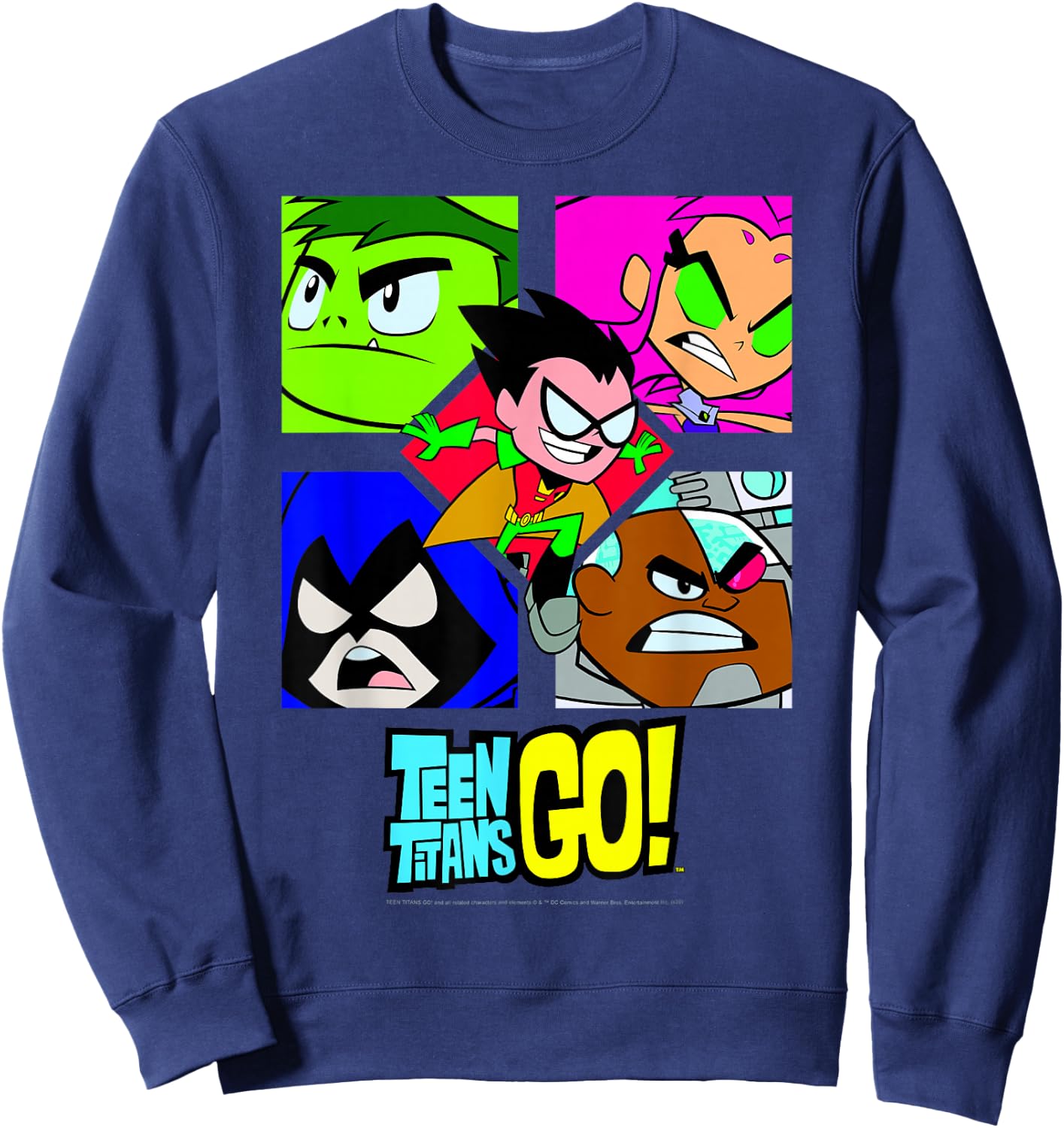 DC Comics Teen Titans Go! Group Shot Box Up Sweatshirt - Sweatshirt | Navy
