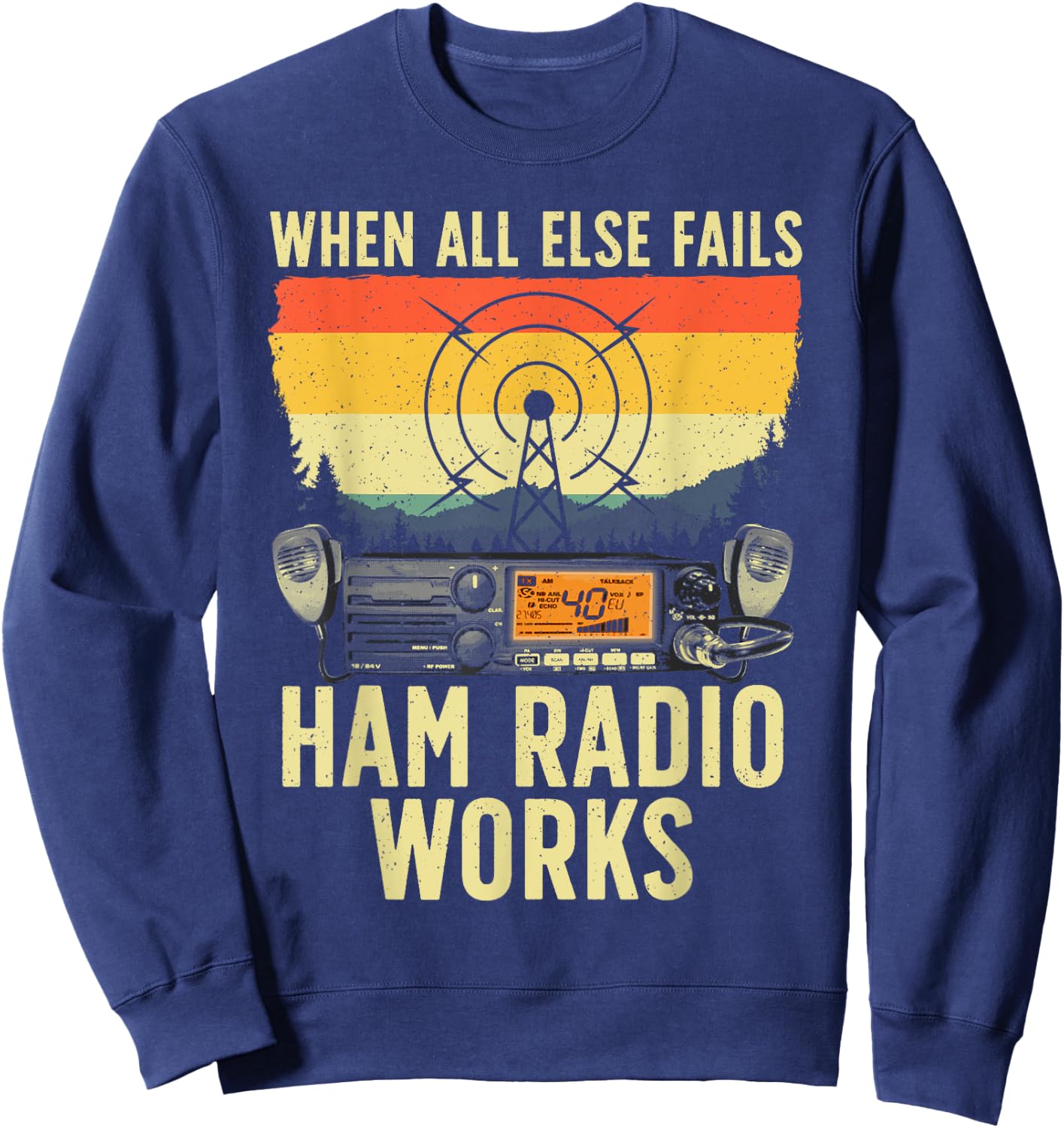 Funny Ham Radio Art Women Amateur Radio Ham Operator Sweatshirt - Sweatshirt | Navy