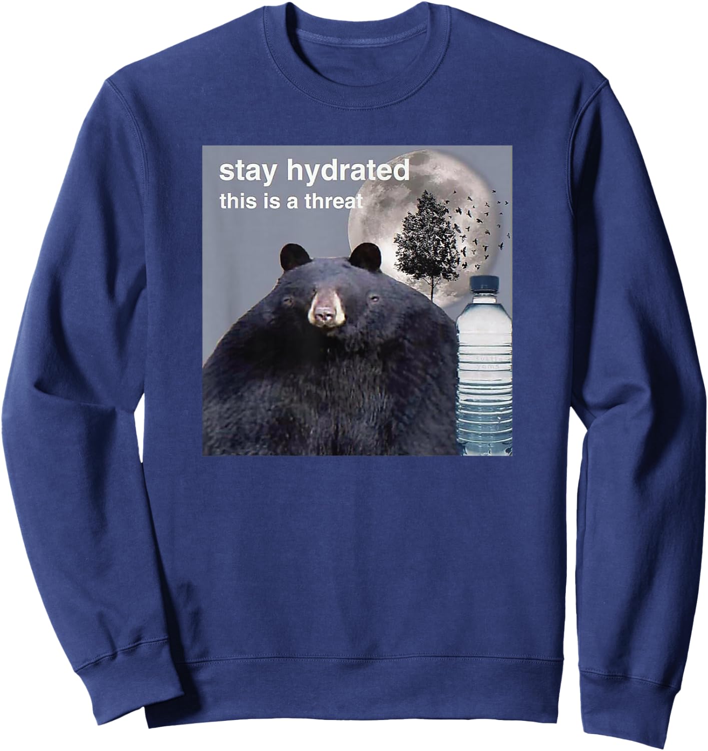 Stay Hydrated This Is A Threat Meme Sweatshirt - Sweatshirt | Navy