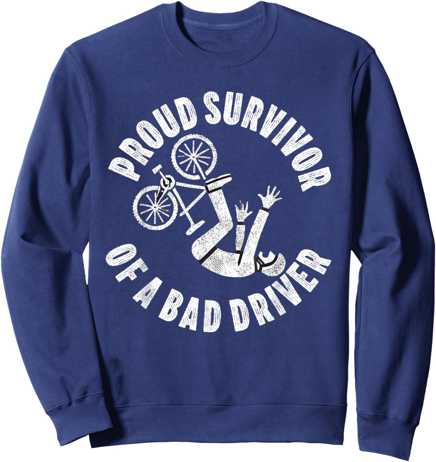 Bike Accident Get Well Bicycle Crash Survivor Recovery Sweatshirt - Sweatshirt | Navy