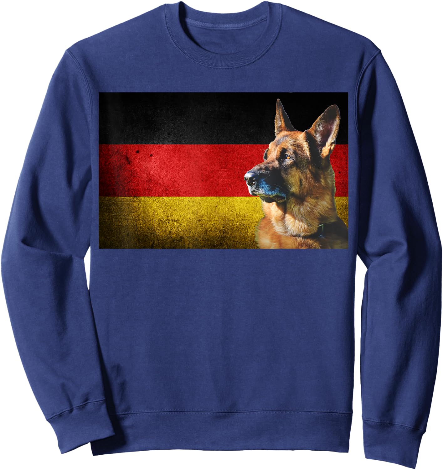 German Shepherd Flag of Germany Sweatshirt - Sweatshirt | Navy