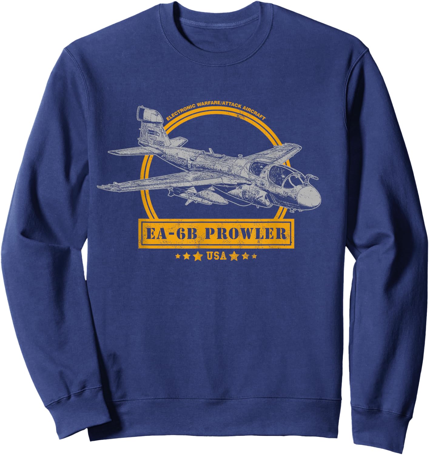 Military Aircraft Gifts & EA-6B Prowler Black Men's Small Classic Fit Short Sleeve Cotton 60% Polyester 40% Sweatshirt - Sweatshirt | Navy