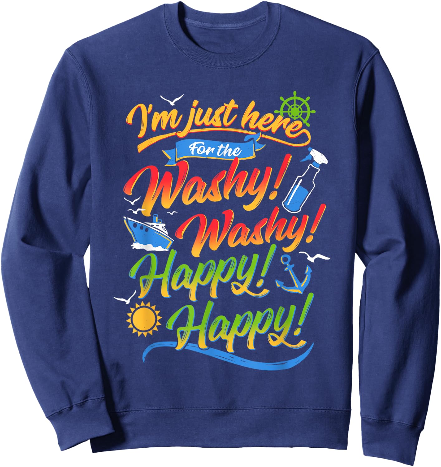 Washy Funny Family Cruise Ship Vacation Cruising 2020 Trip Sweatshirt - Sweatshirt | Navy
