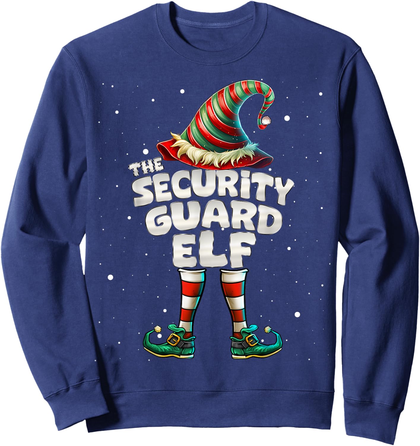The Security Guard Elf Family Matching Group Christmas Sweatshirt - Sweatshirt | Navy