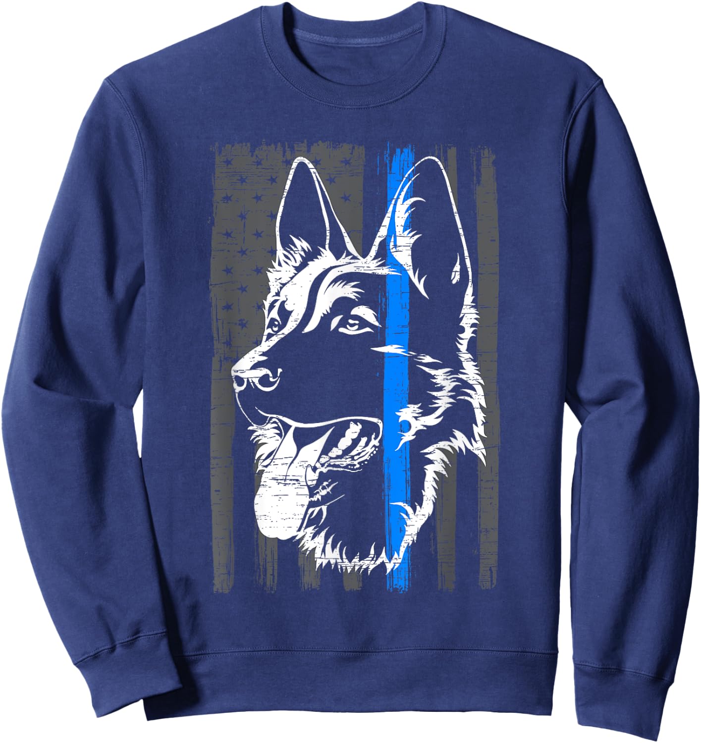 Thin Blue Line K9 Dog Law Enforcement Police Dog Policeman Sweatshirt - Sweatshirt | Navy