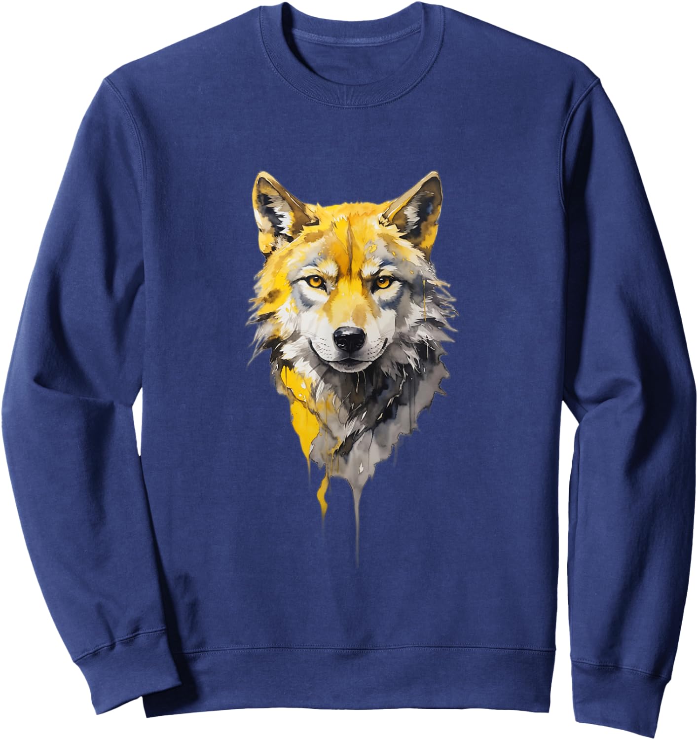 Wolf Lover Wolf Portrait Sweatshirt - Sweatshirt | Navy
