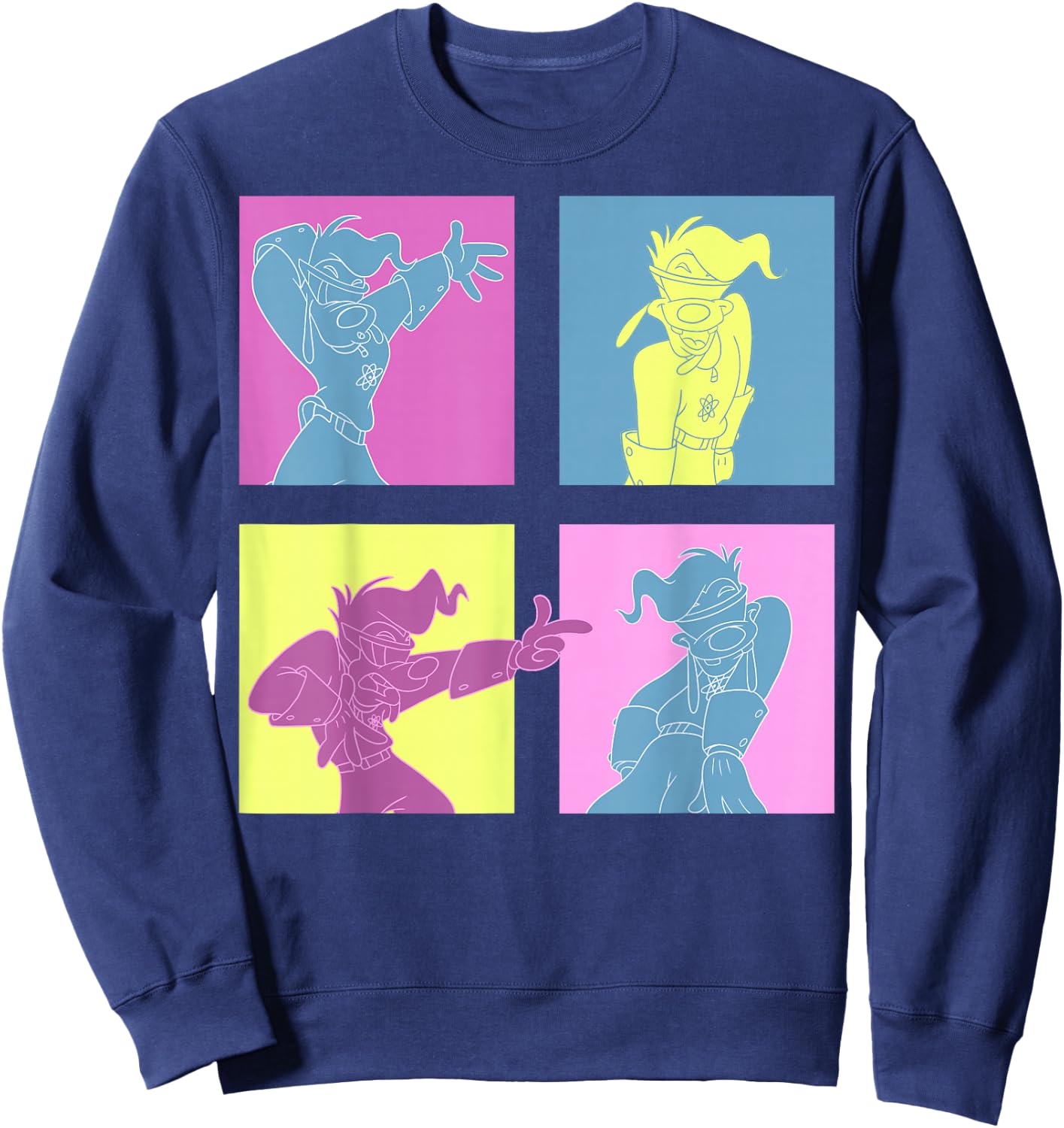 Disney Mickey and Friends Goofy Neon Panel Portrait Sweatshirt - Sweatshirt | Navy