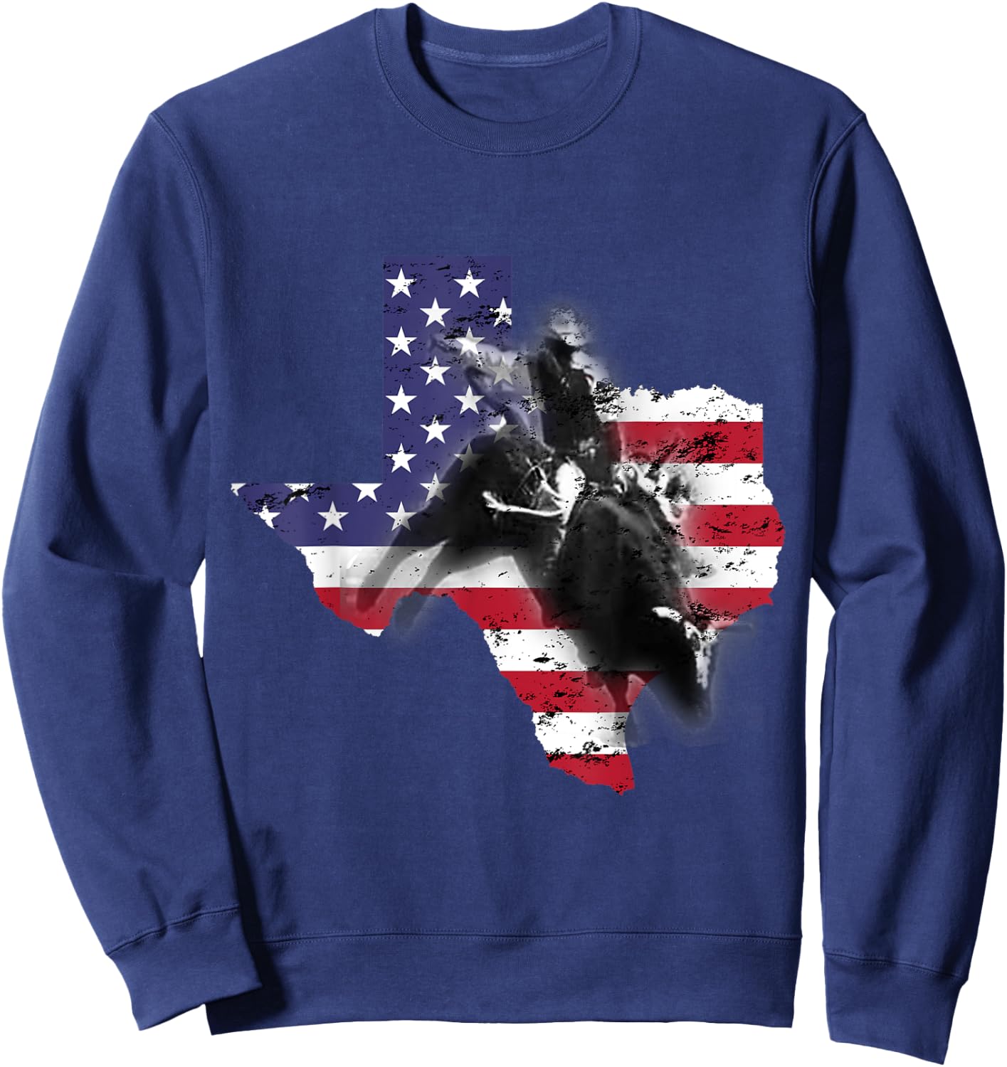 Bull-Riding Texas Ranch Rider America Cowboy USA Sweatshirt - Sweatshirt | Navy