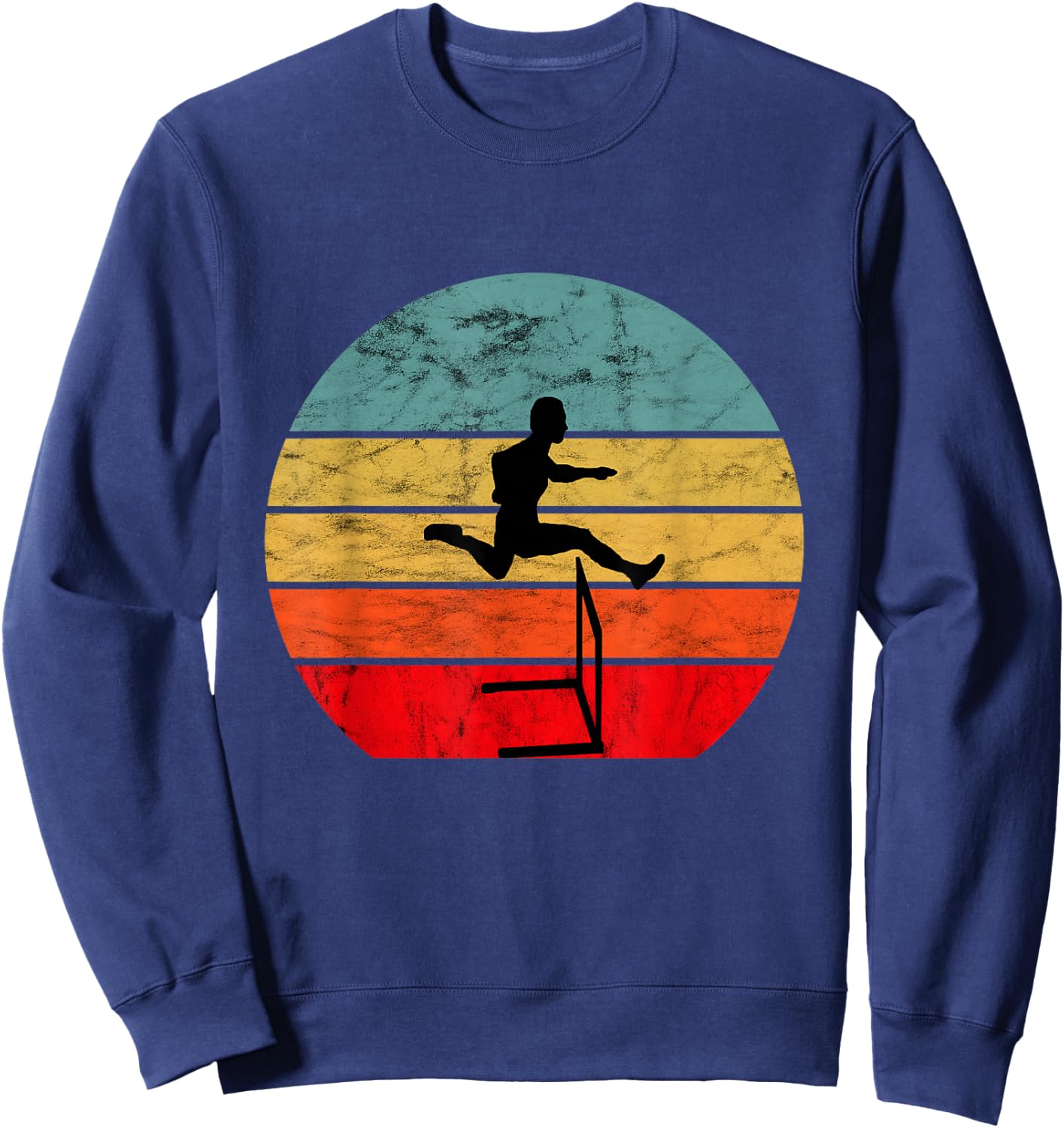Hurdle Runner Retro Vintage Sunset Hurdle Run Sweatshirt - Sweatshirt | Navy