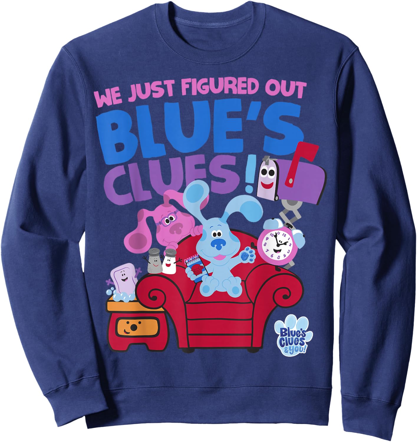 Blue's Clues & You Group Shot Just Figured Out Blue's Clues Sweatshirt - Sweatshirt | Navy