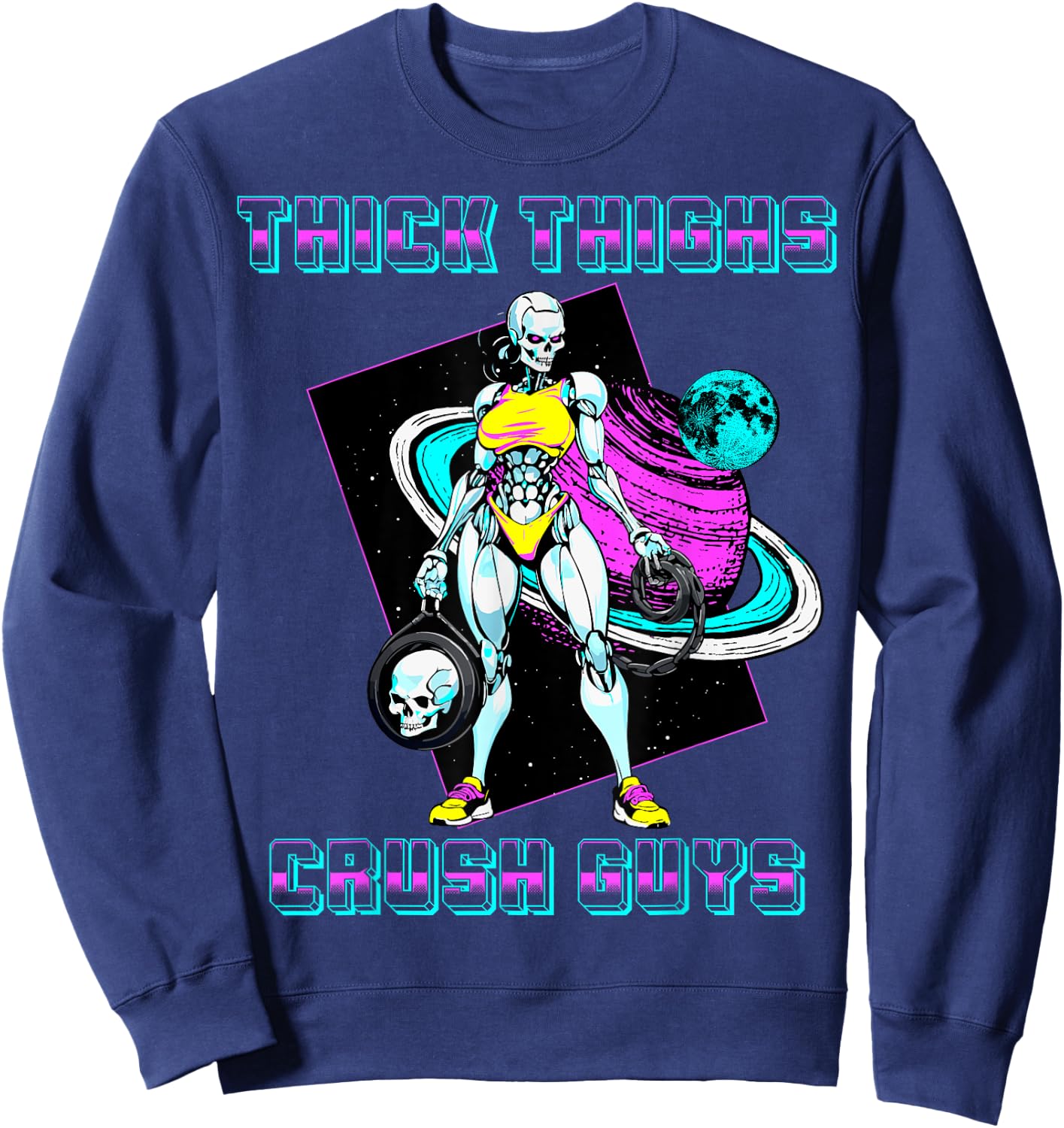 Thick Thighs Crush Guys Weightlifting Bodybuilding Gym Sweatshirt - Sweatshirt | Navy