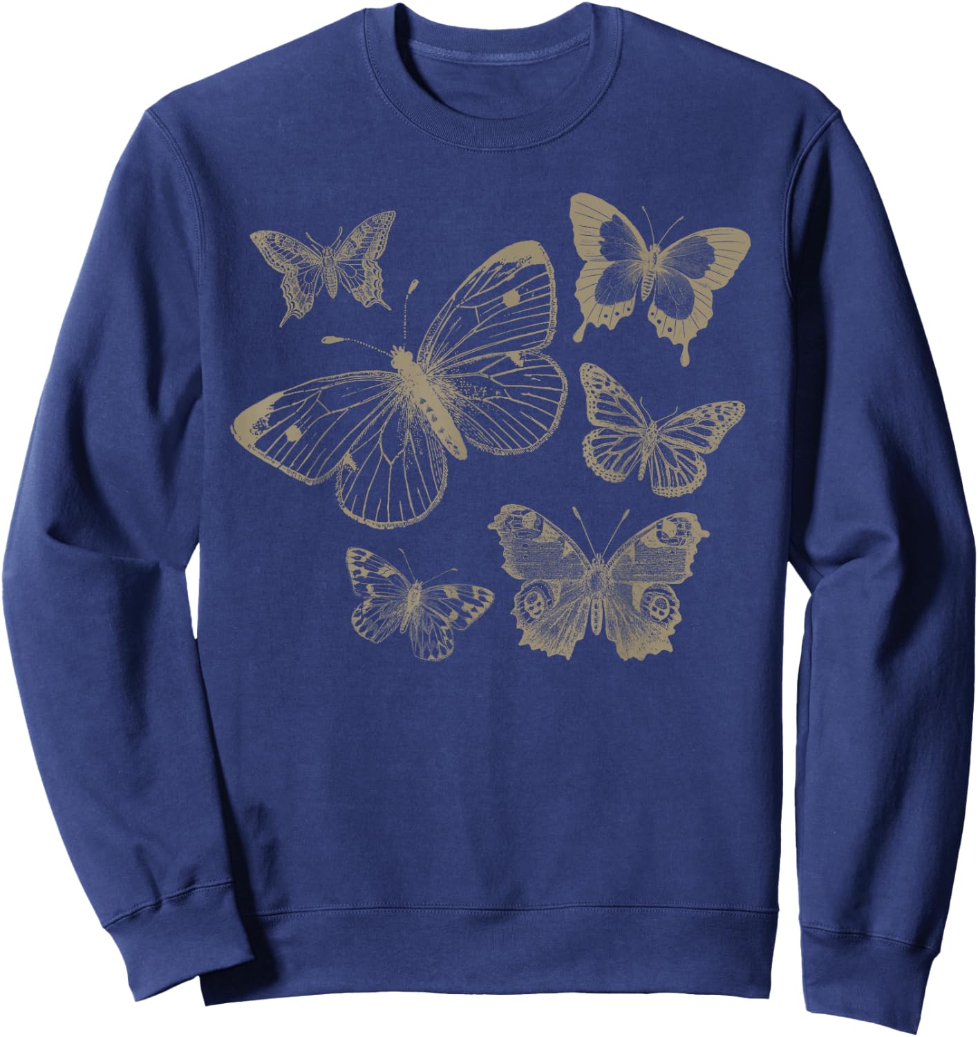Butterfly Fairycore Grunge Aesthetic Sweatshirt - Sweatshirt | Navy