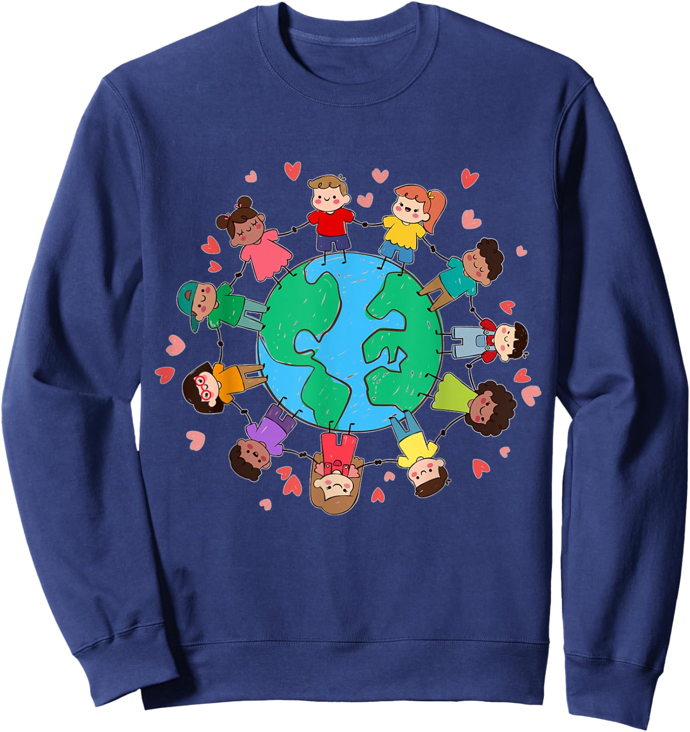 Happy Earth Day Children Around the World Sweatshirt - Sweatshirt | Navy