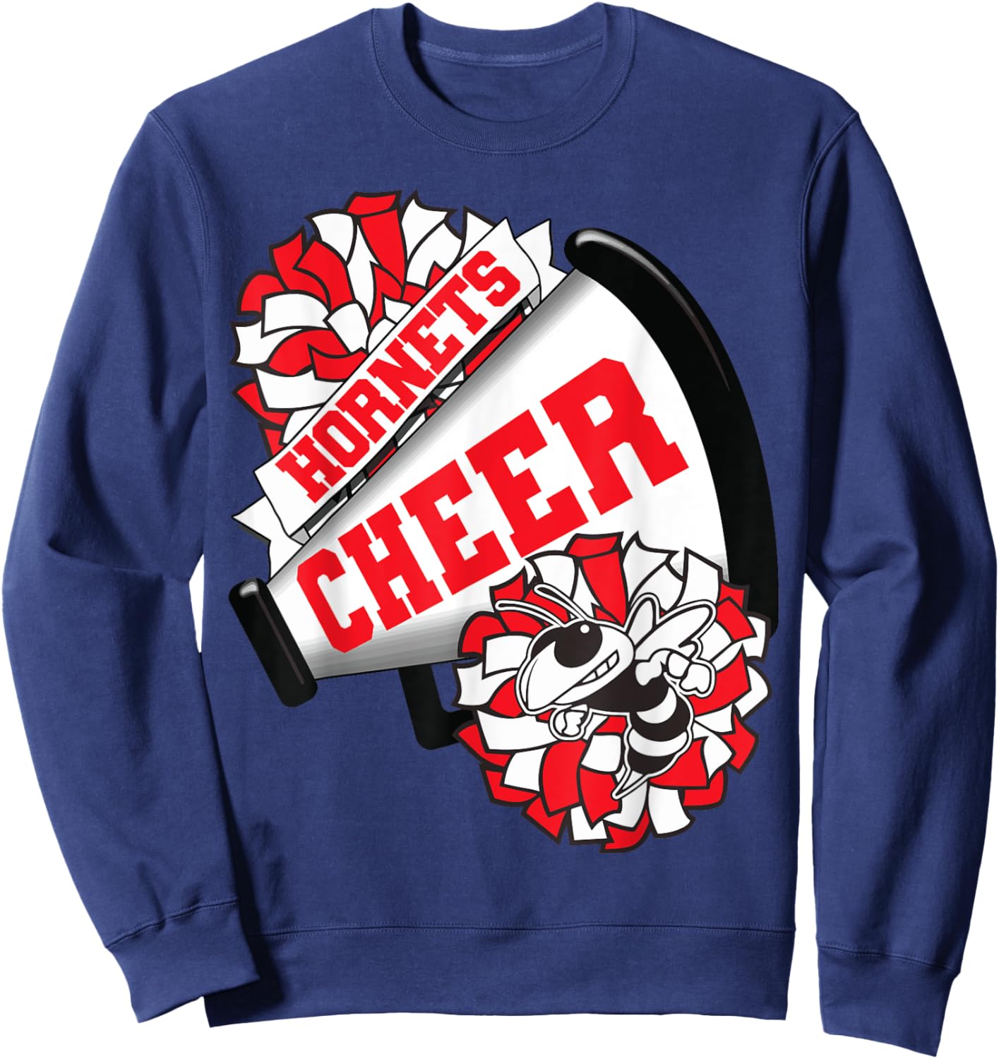 Hornets Cheer Back To School Cheerleading Spirit Red Sweatshirt - Sweatshirt | Navy