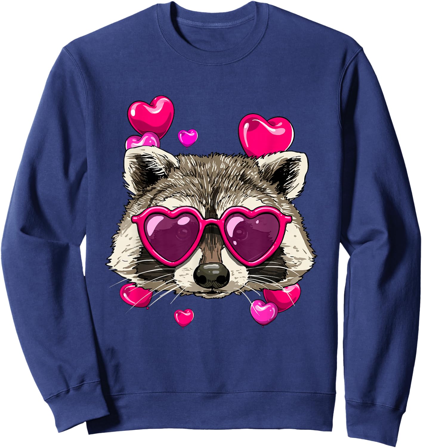Valentine Raccoon Shirt Trash Panda Heart Raccoon Lover Sweatshirt - Sweatshirt | Navy